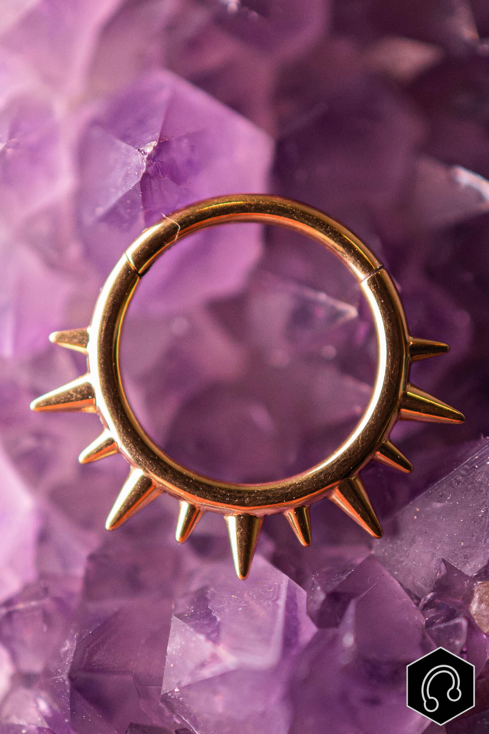 Anneau Clicker Doré Sun spike