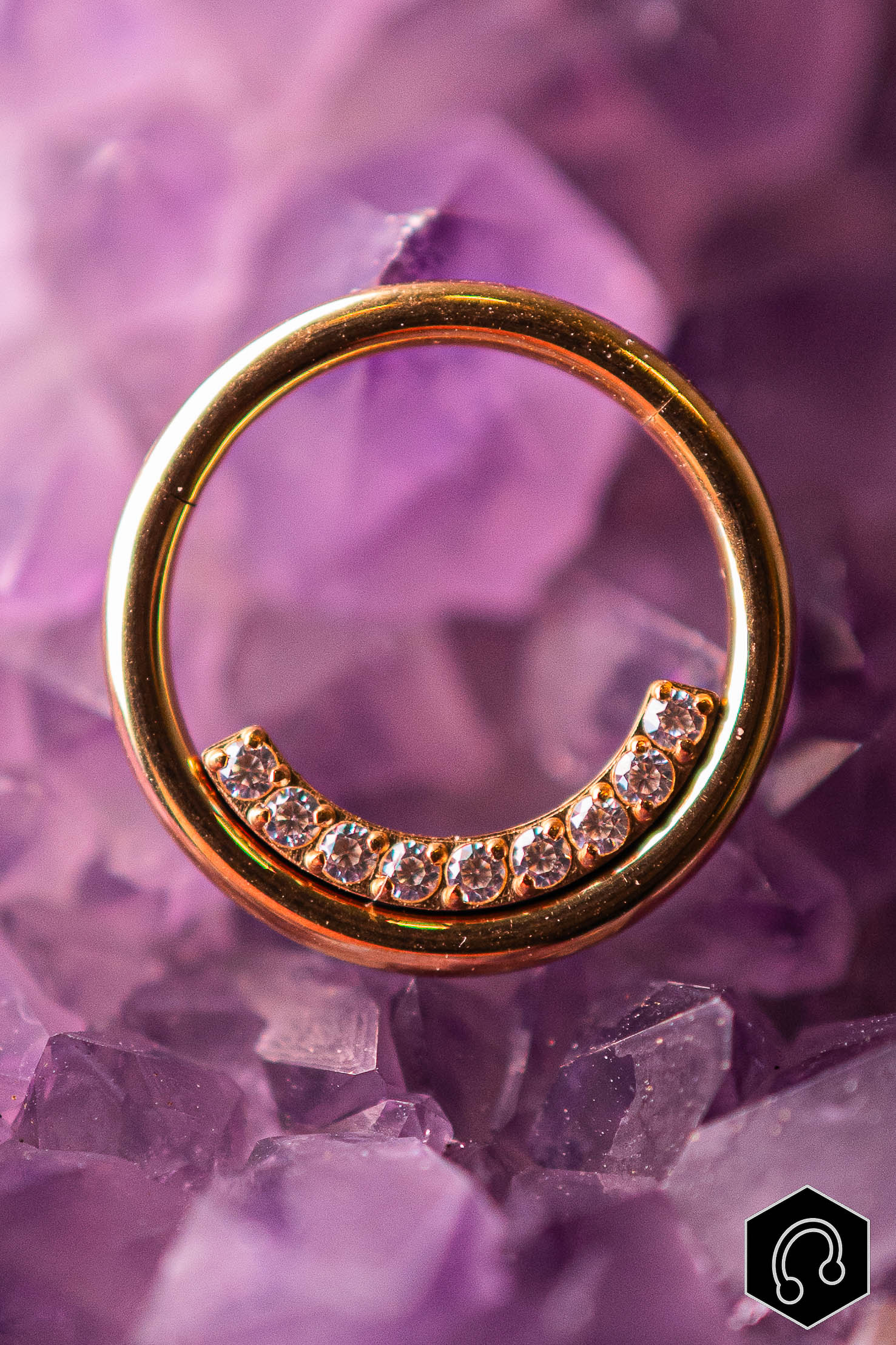 anneau clicker titane dore celestial curve