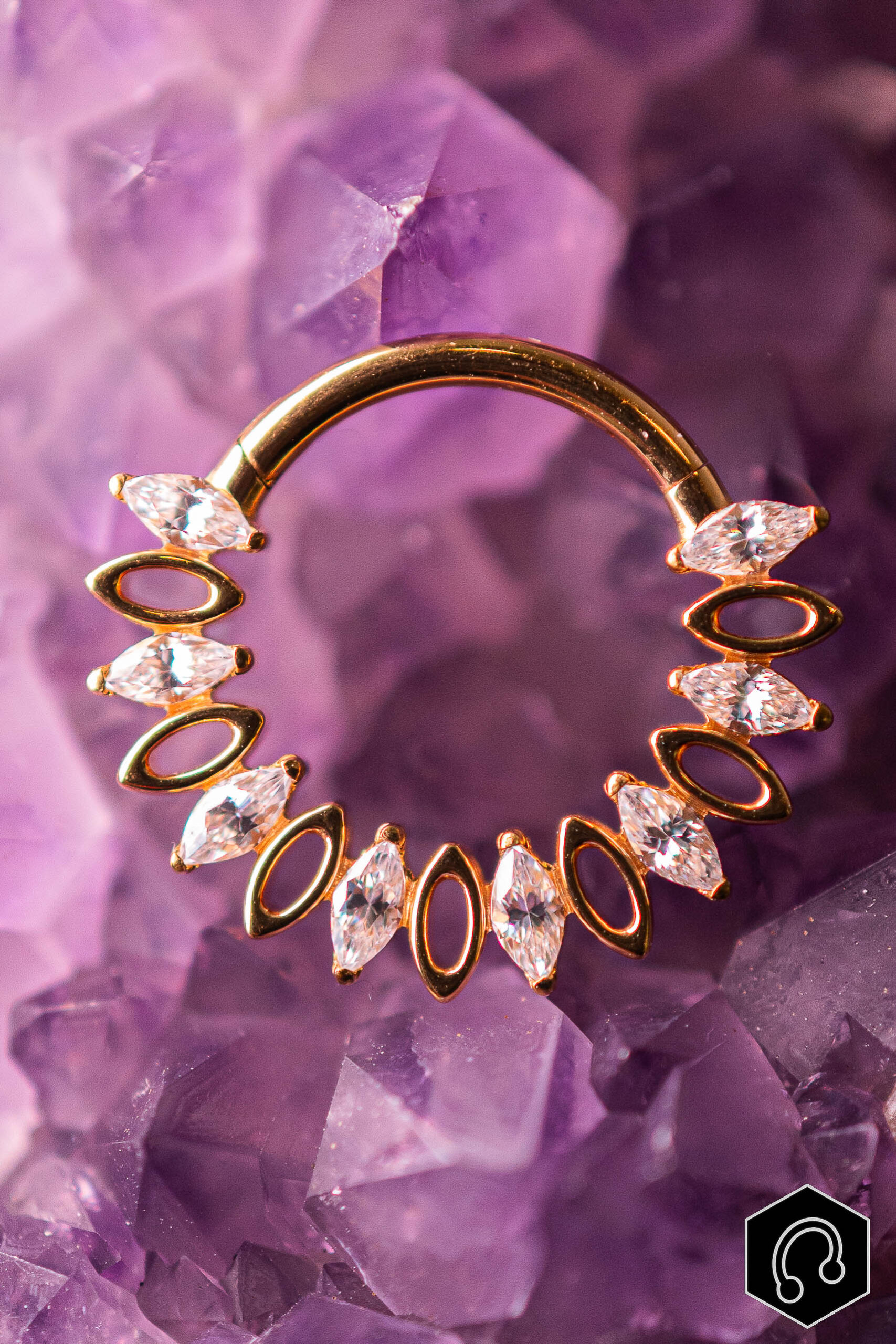 Anneau Clicker doré Rhombus