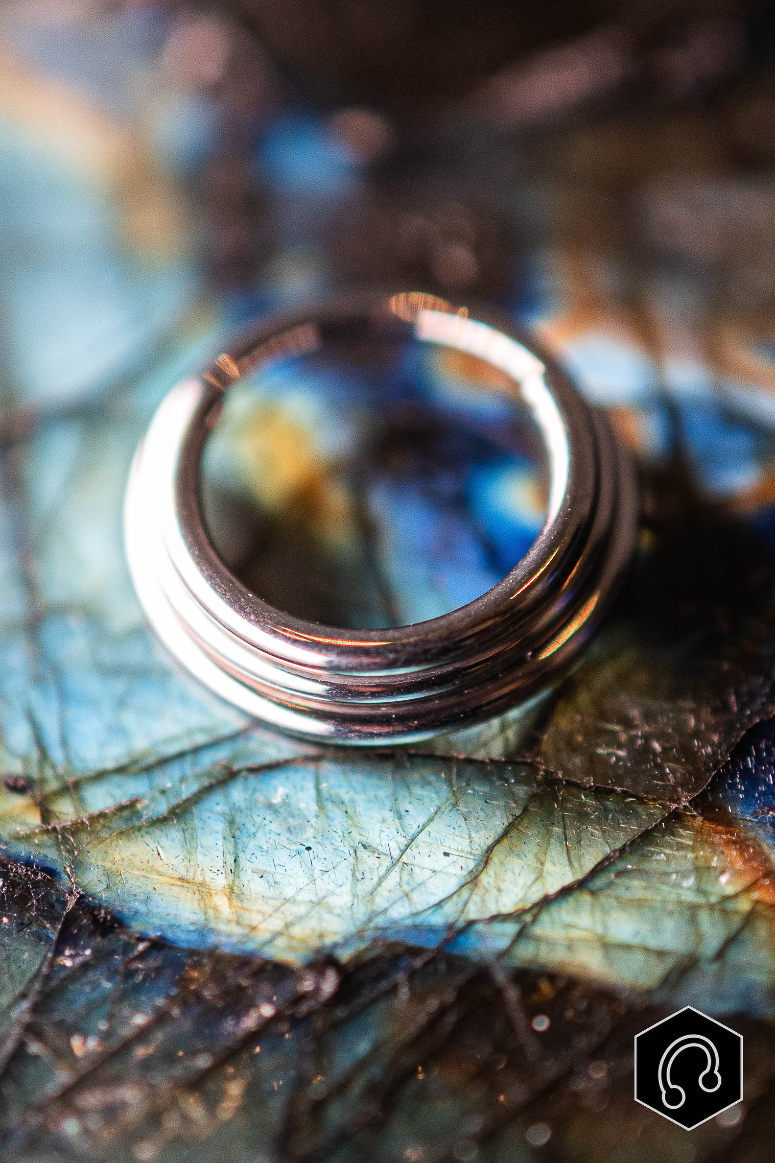 Anneau Clicker Argenté Urban Wave