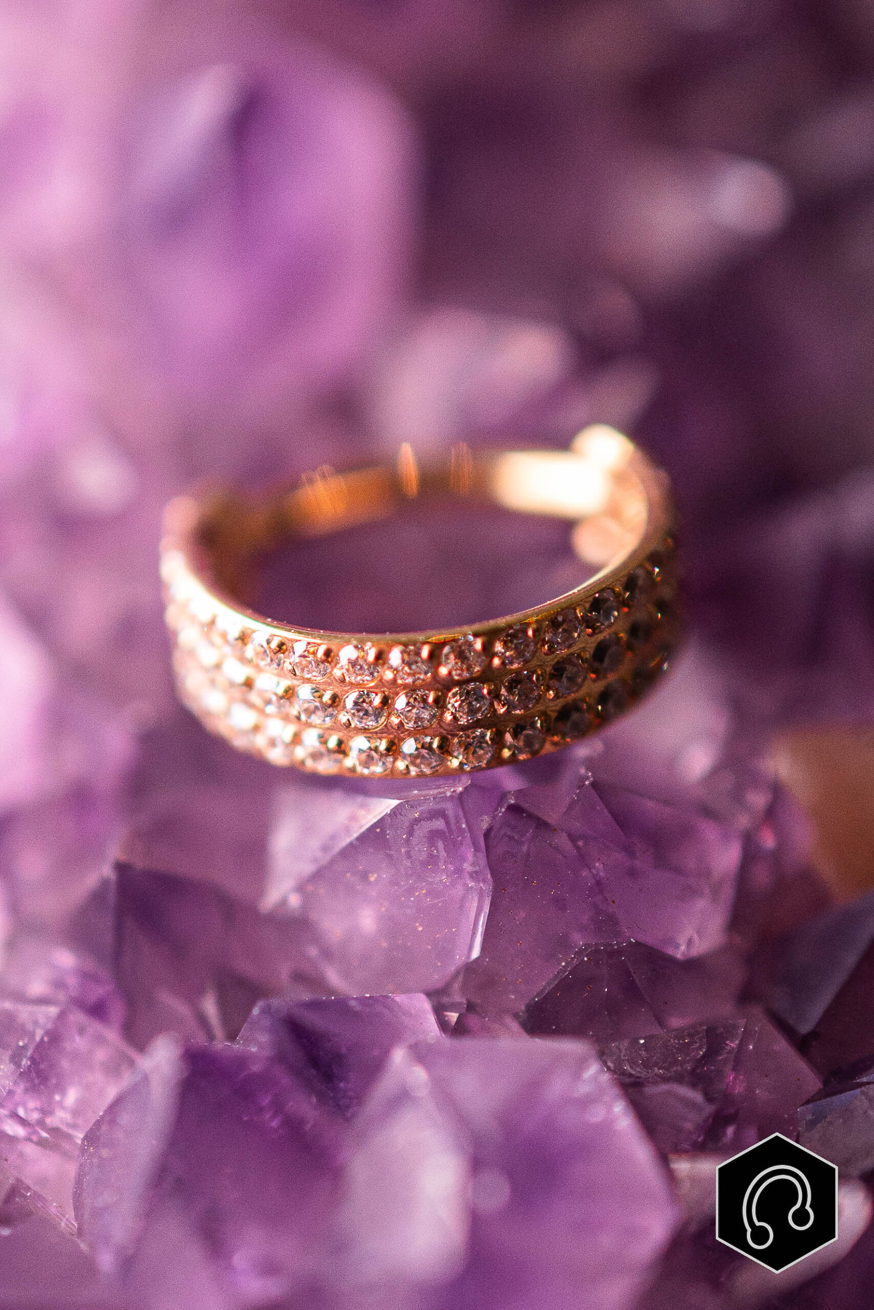 Anneau Titane Doré Triple shine