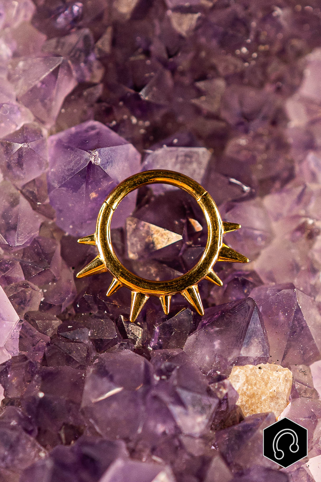 Anneau Clicker Doré Sun spike