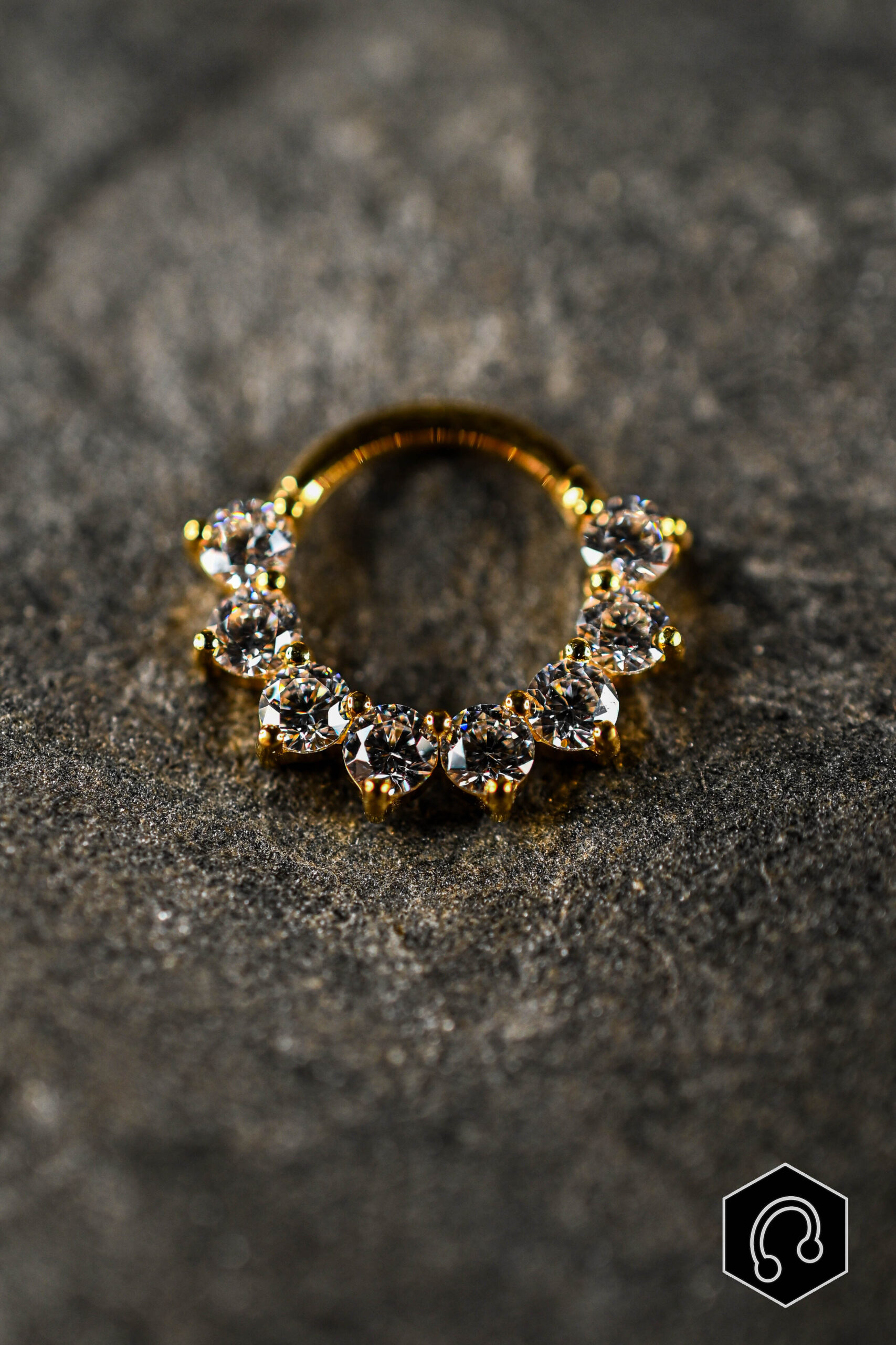 Anneau Clicker Titane Doré Shiny