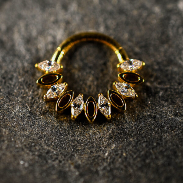 Anneau Clicker doré Rhombus