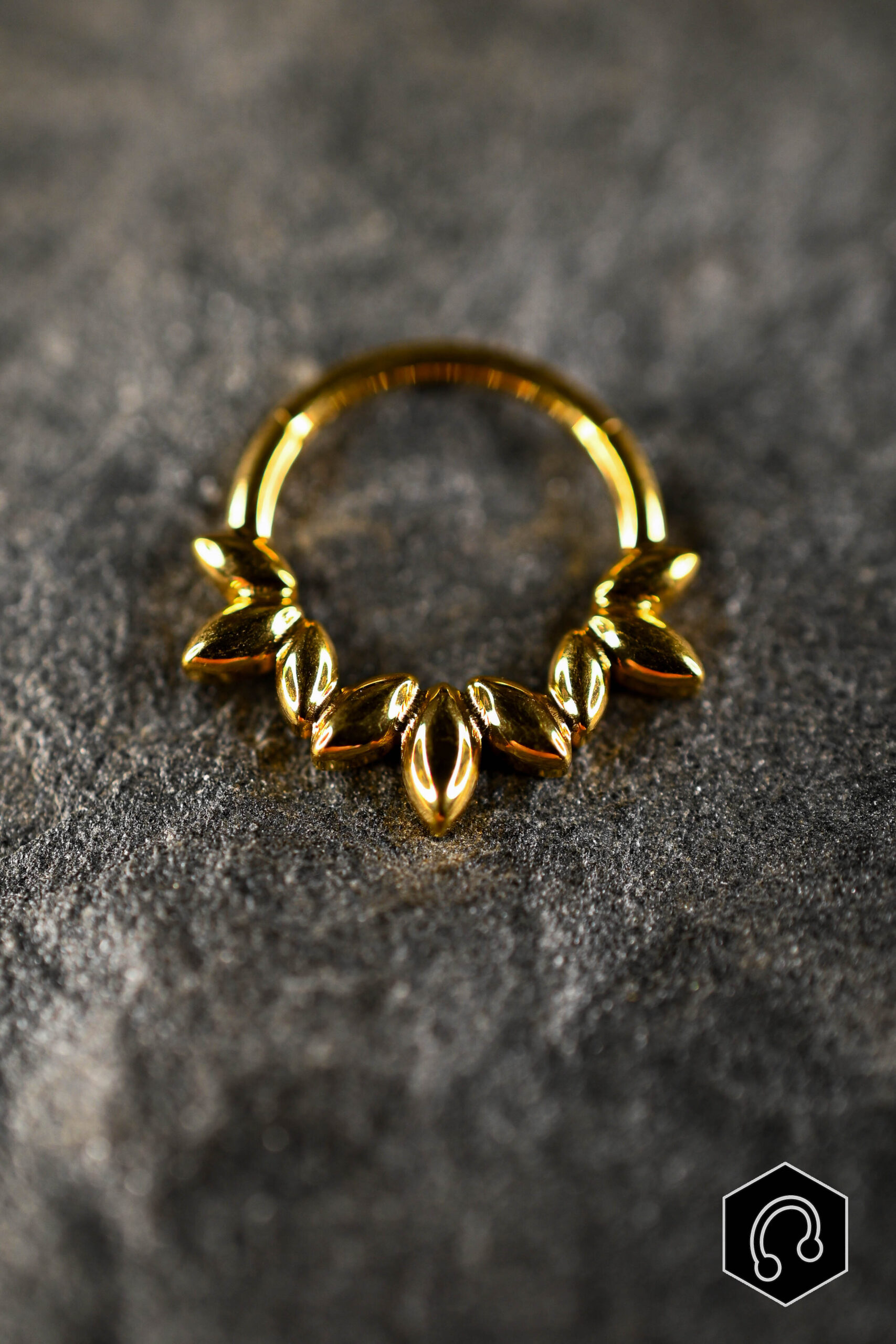 Anneau Clicker Titane Gold leaf