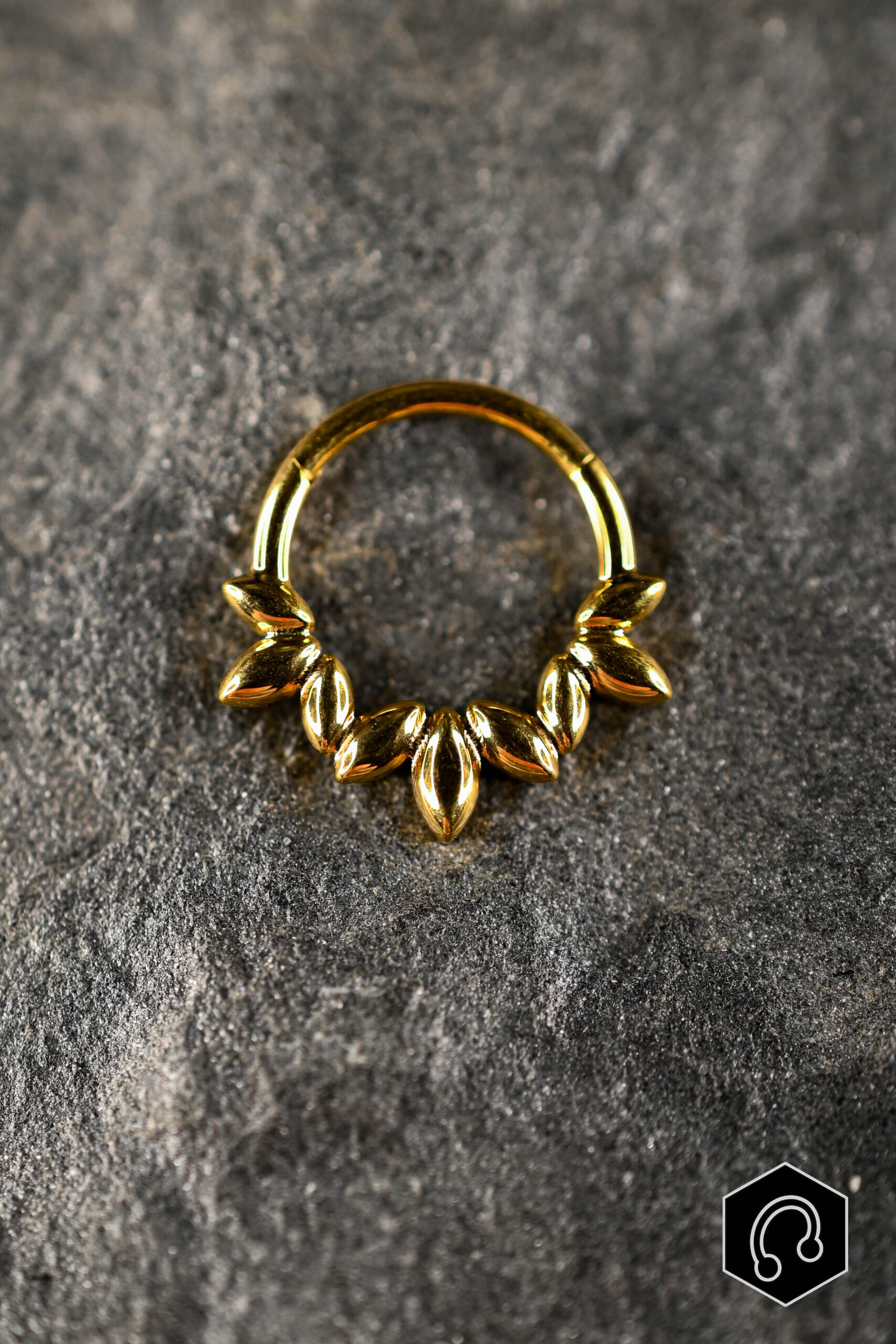 Anneau Clicker Titane Gold leaf