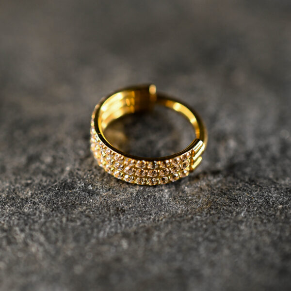 Anneau Titane Doré Triple shine