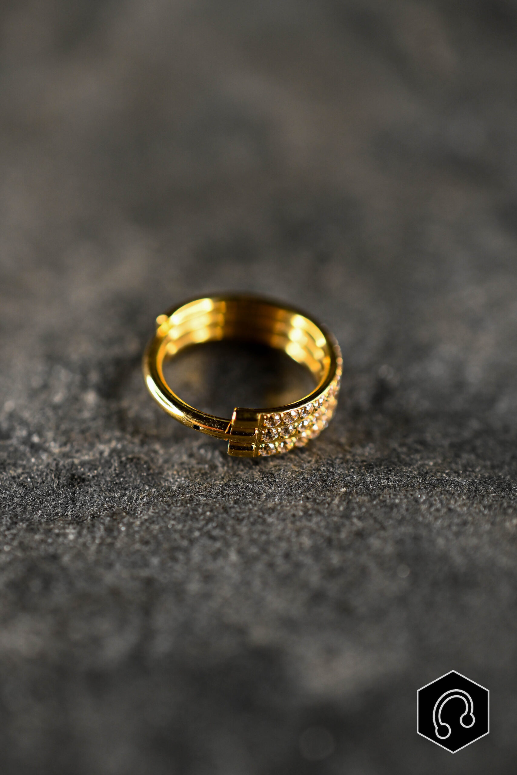 Anneau Titane Doré Triple shine