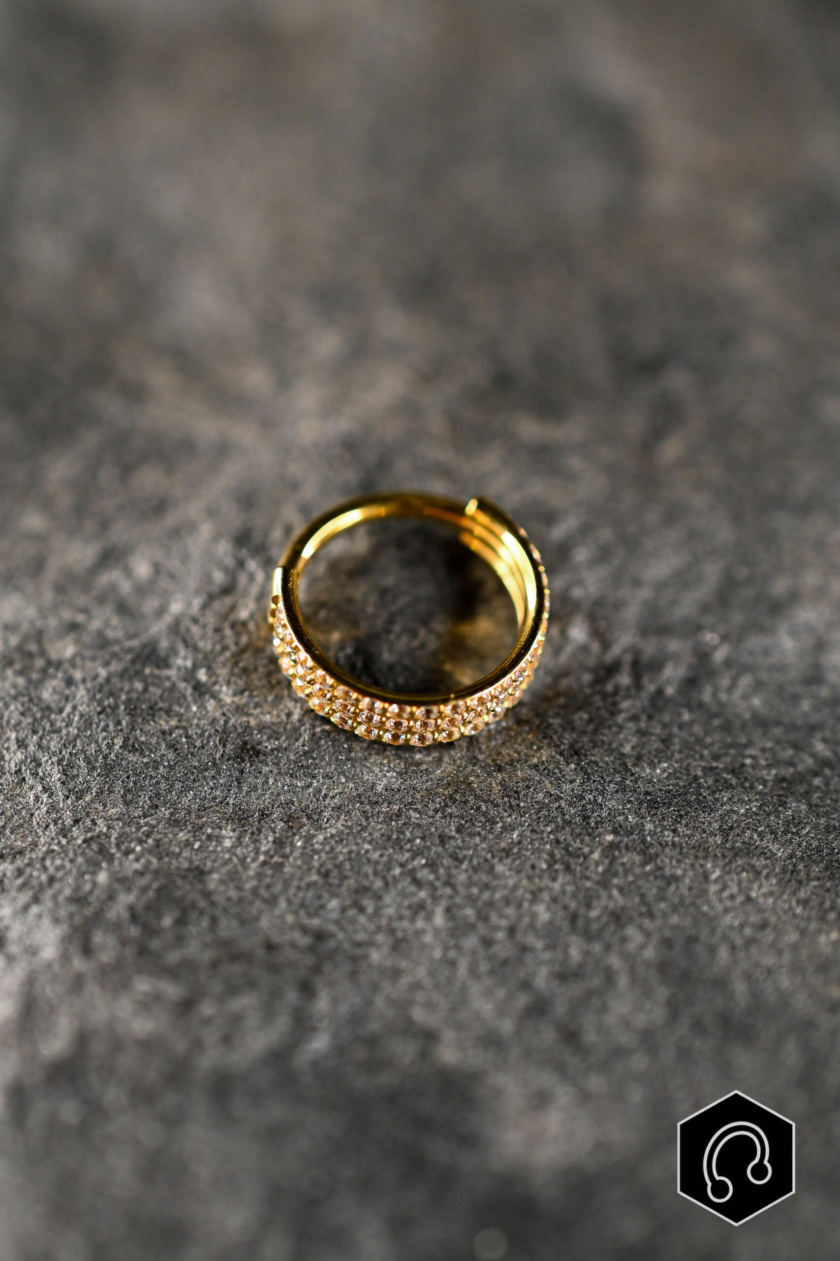 Anneau Titane Doré Triple shine