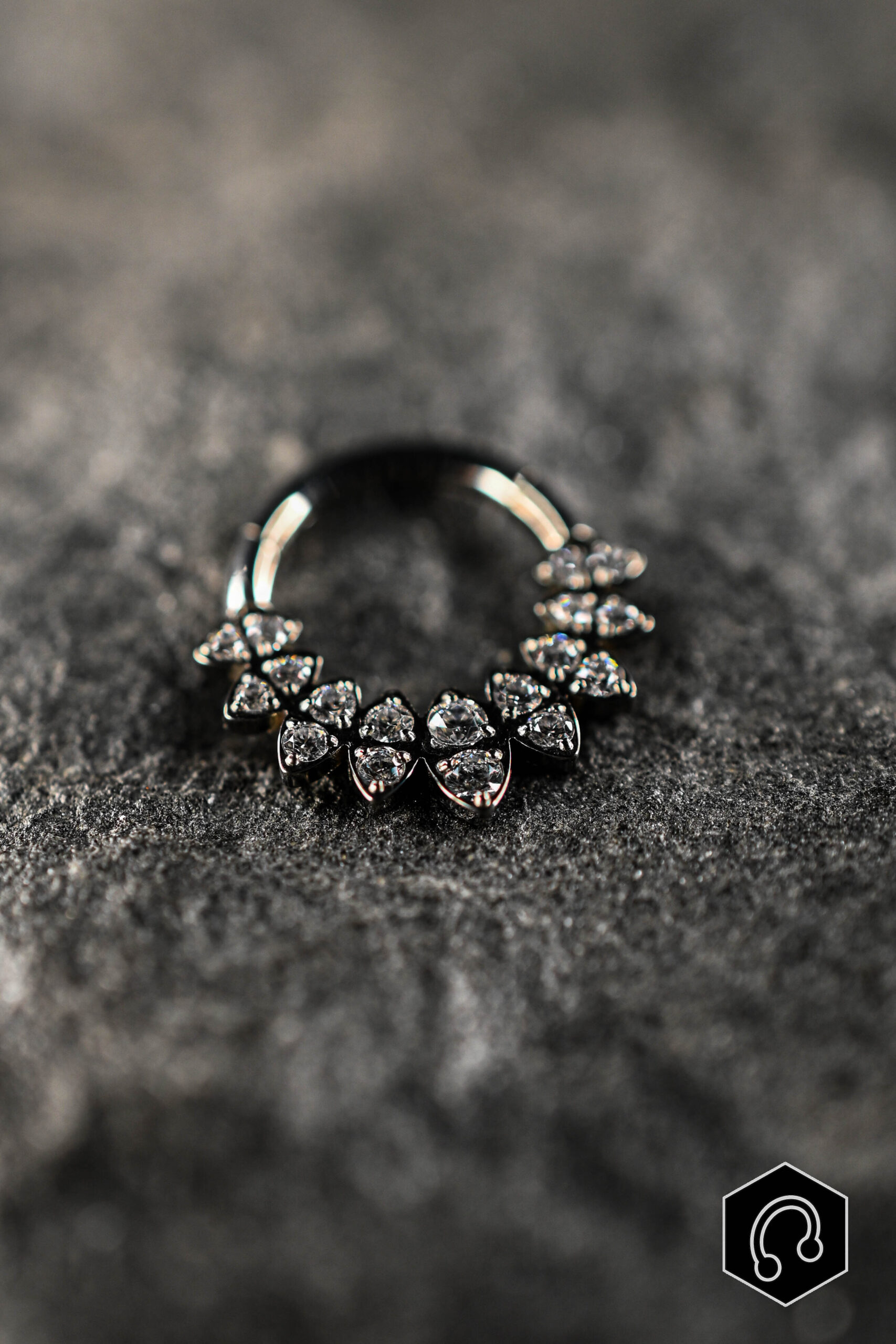 Anneau Titane Argenté Luna Heart