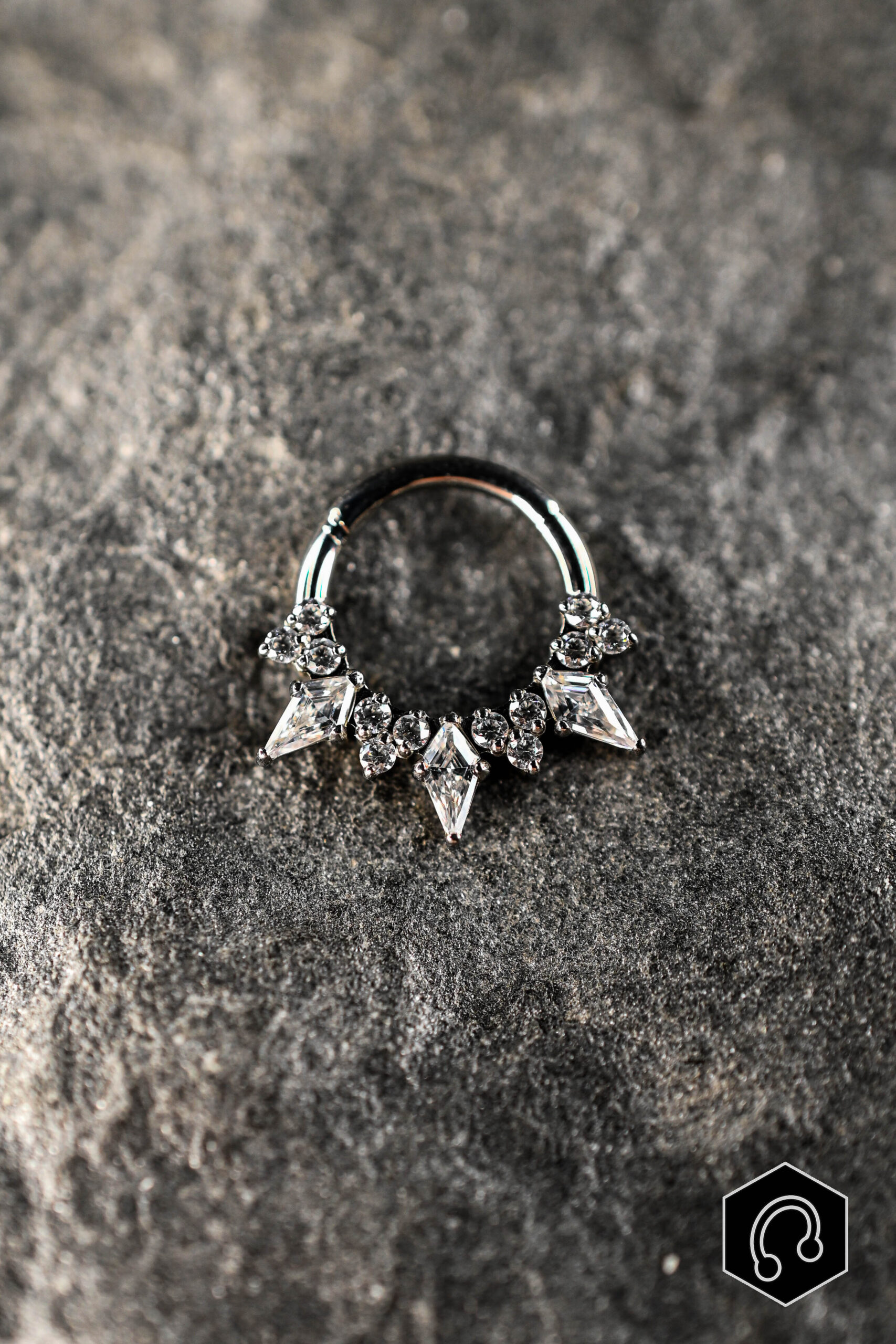 Anneau Clicker Argenté Celestial Queen