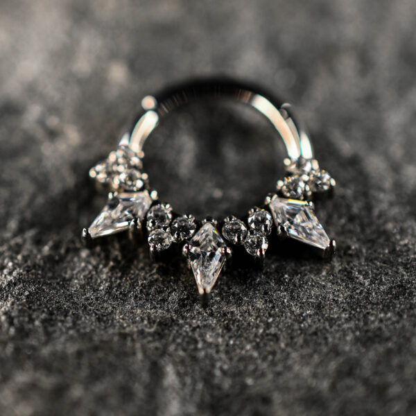 Anneau Clicker Argenté Celestial Queen