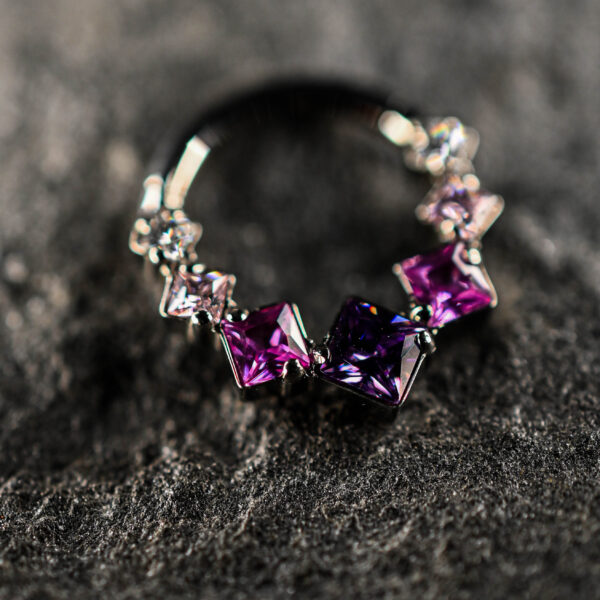 Anneau Clicker Titane Argenté Prism