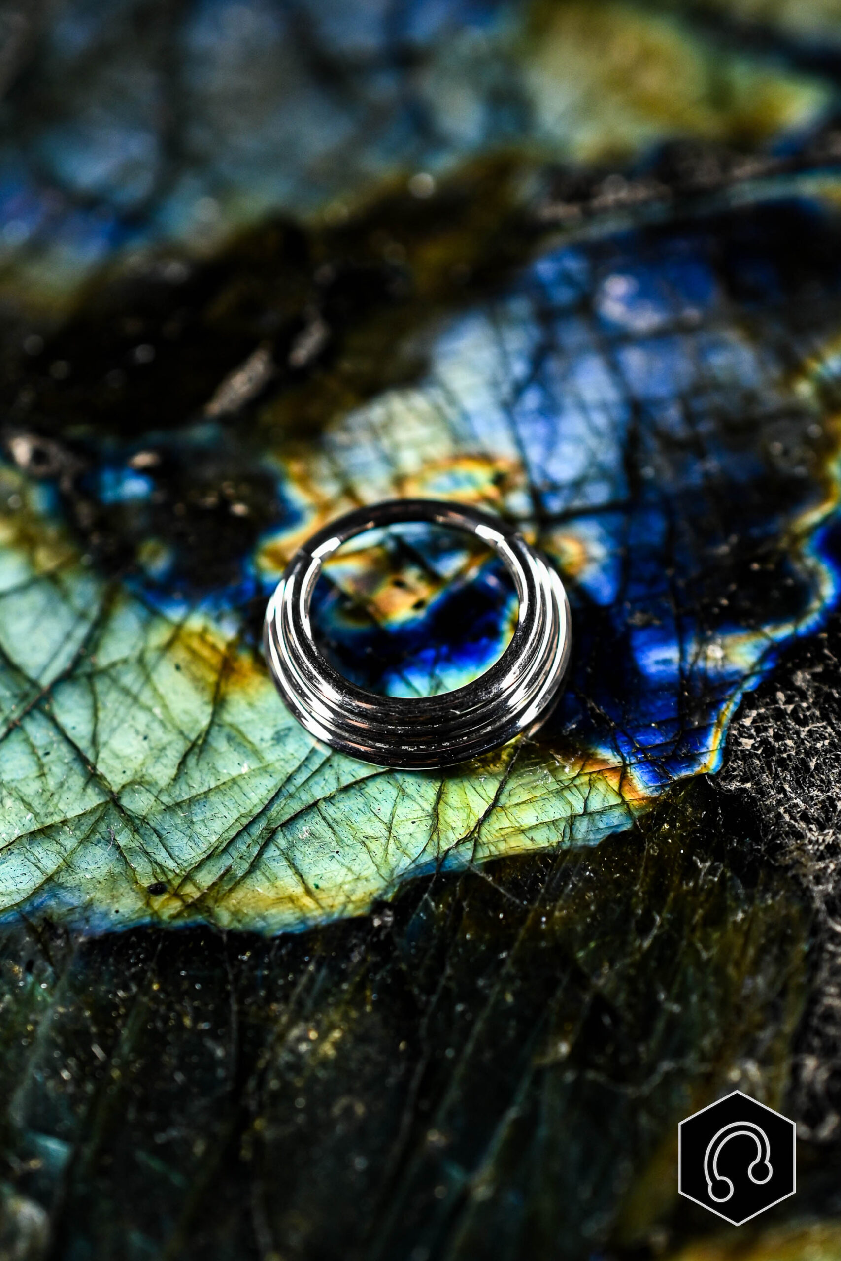 Anneau Clicker argenté Urban Wave