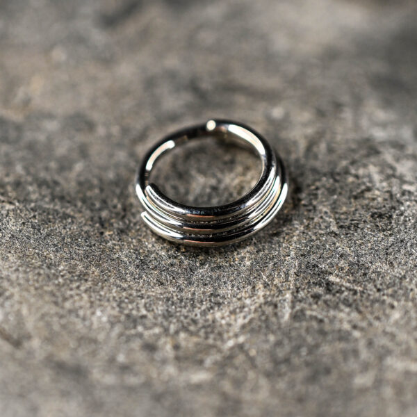 Anneau Clicker Argenté Urban Wave