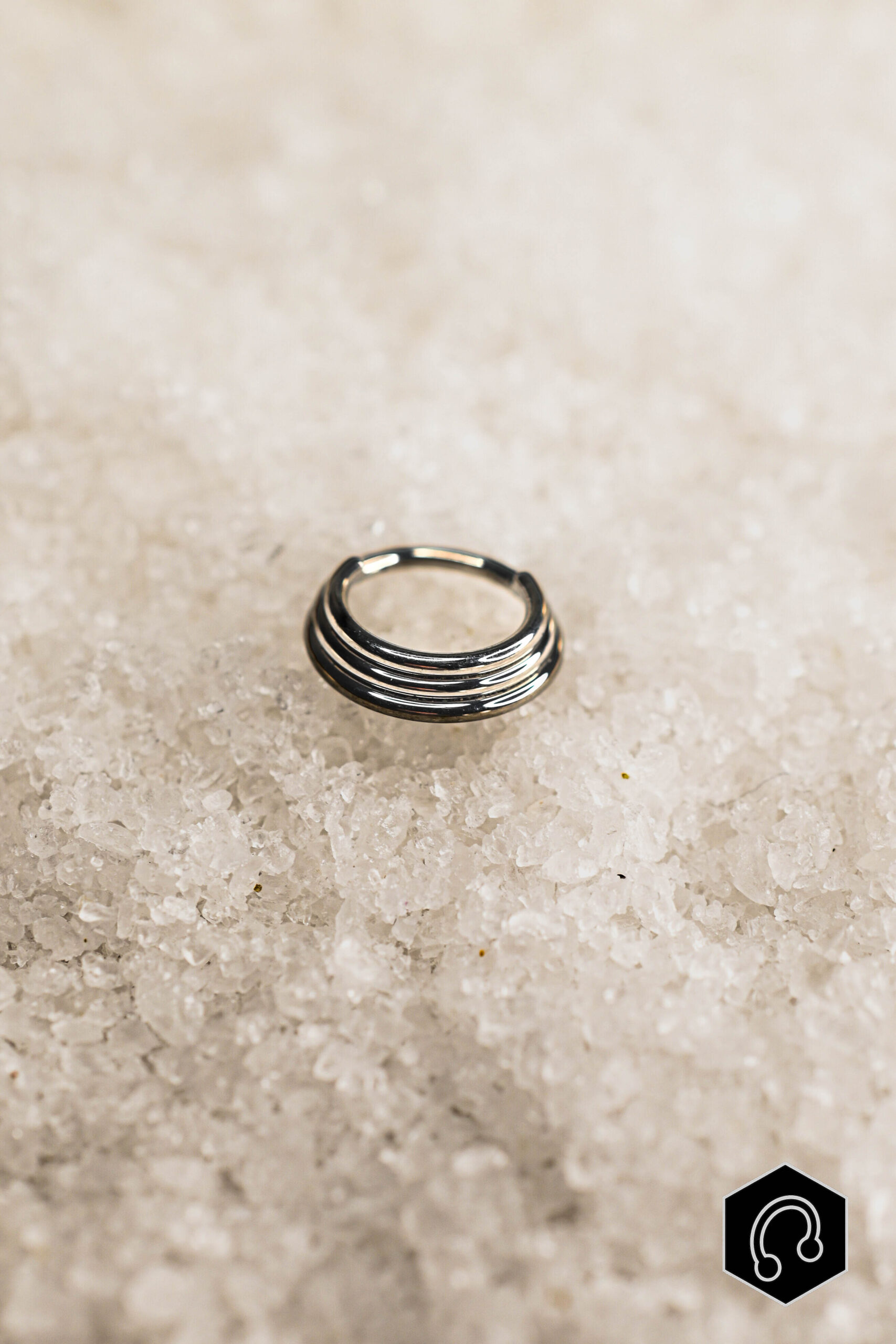 Anneau Clicker Argenté Urban Wave