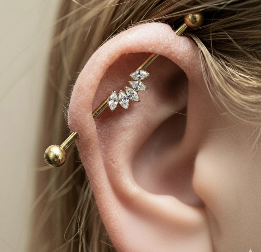 Barre Industriel Doré Flamme Royale