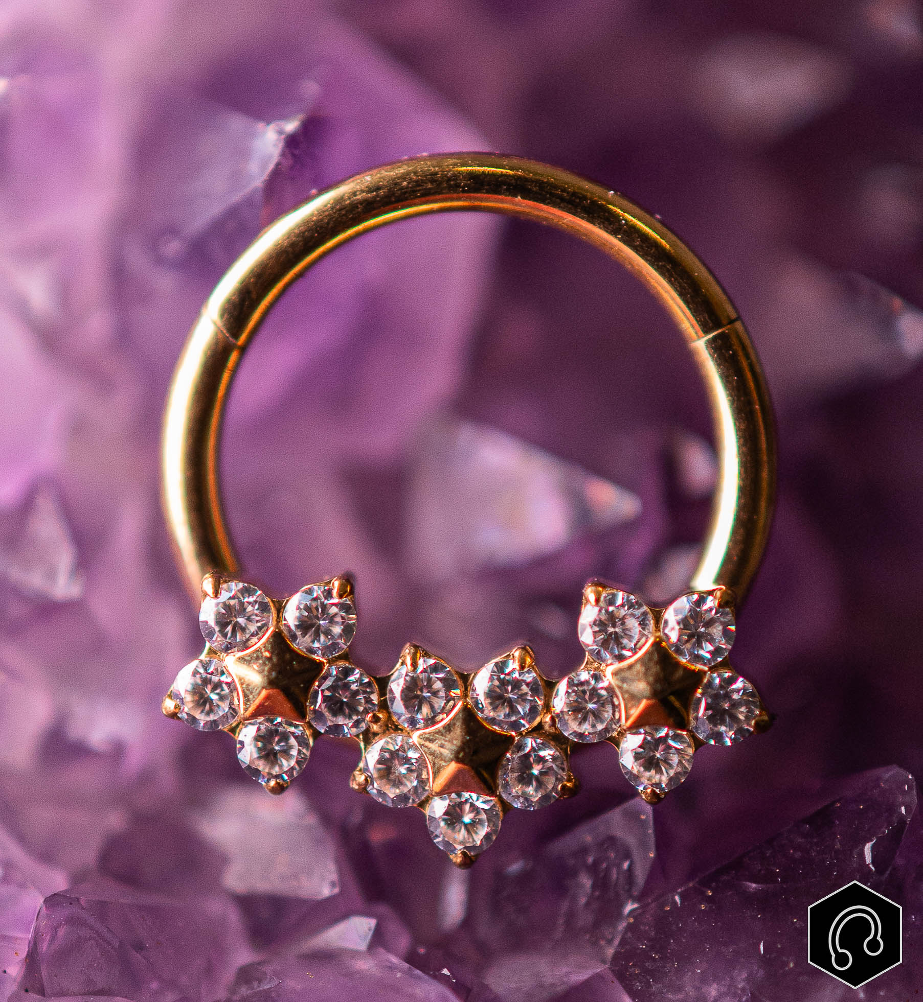 Anneau Titane Doré Riviera Bloom