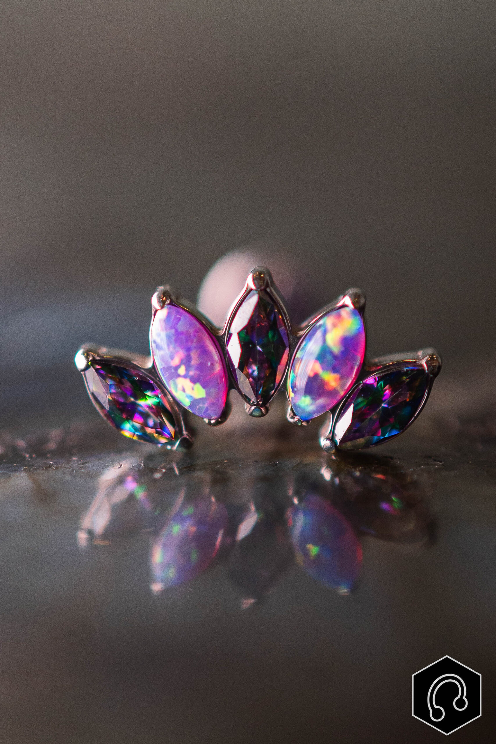 Labret Titane Violine Celestial Bloom