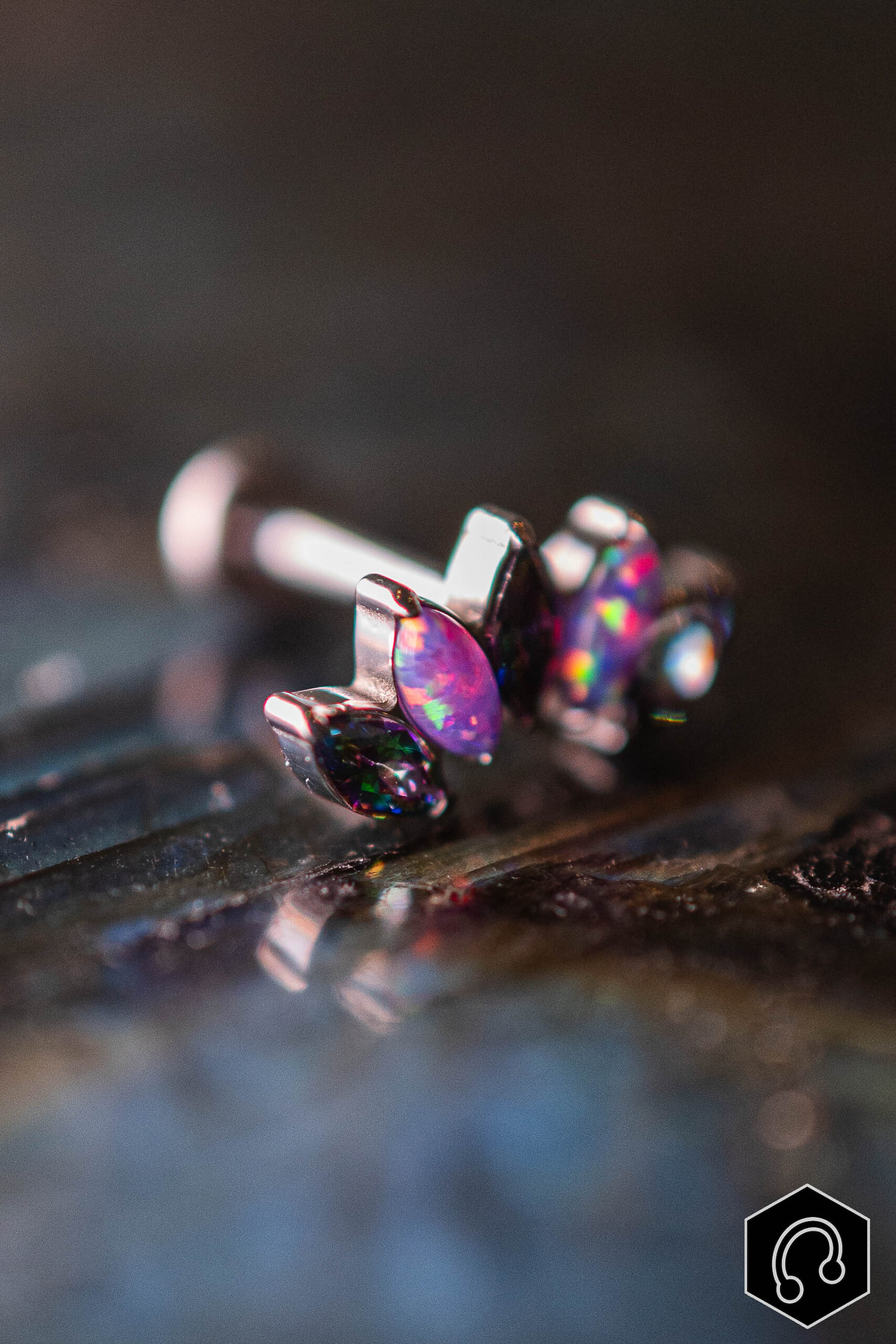 Labret Titane Violine Celestial Bloom