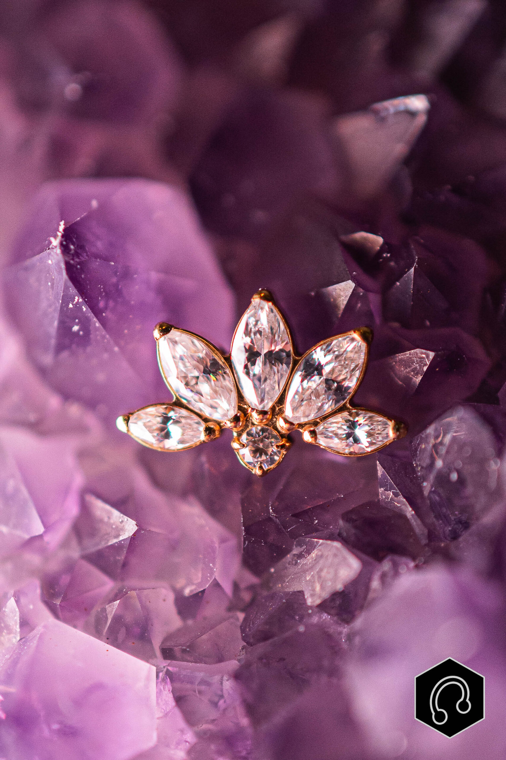 Labret Titane Doré Lotus Étoilé