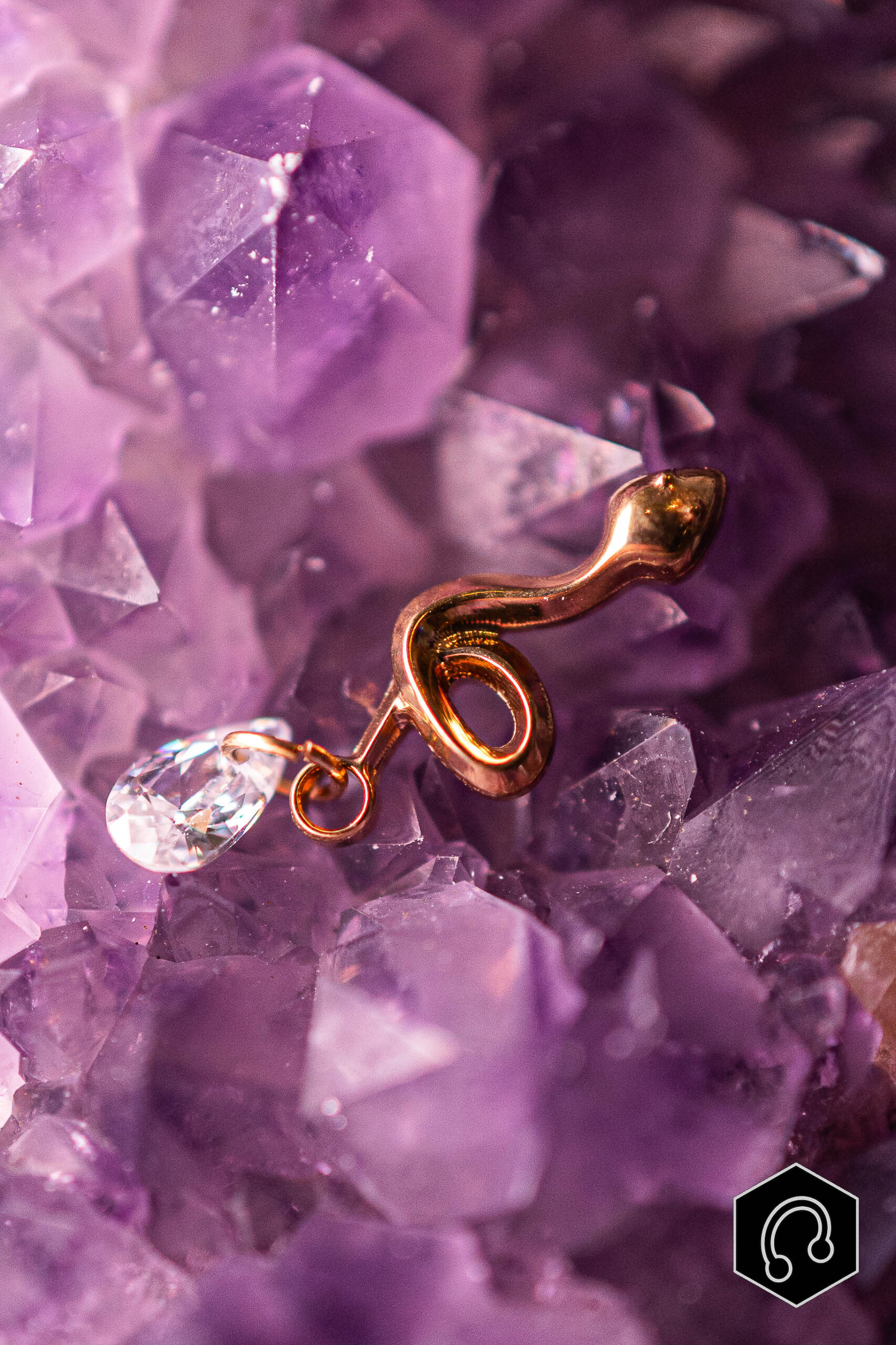 Labret titane doré Snake Tear