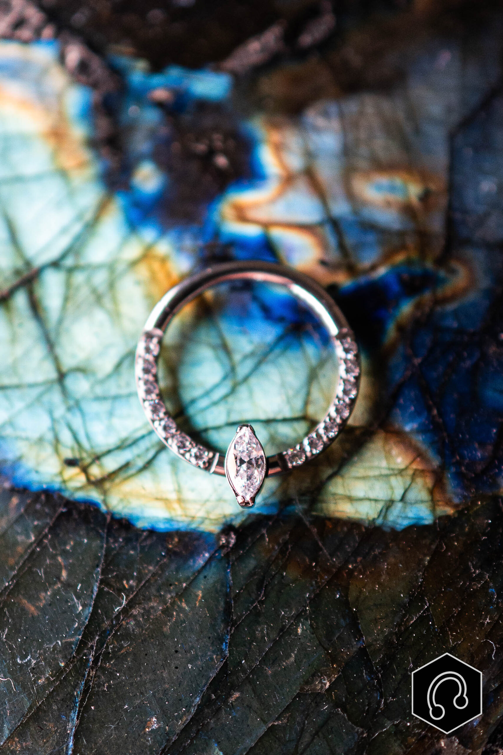 anneau titane argenté Velvet Edge