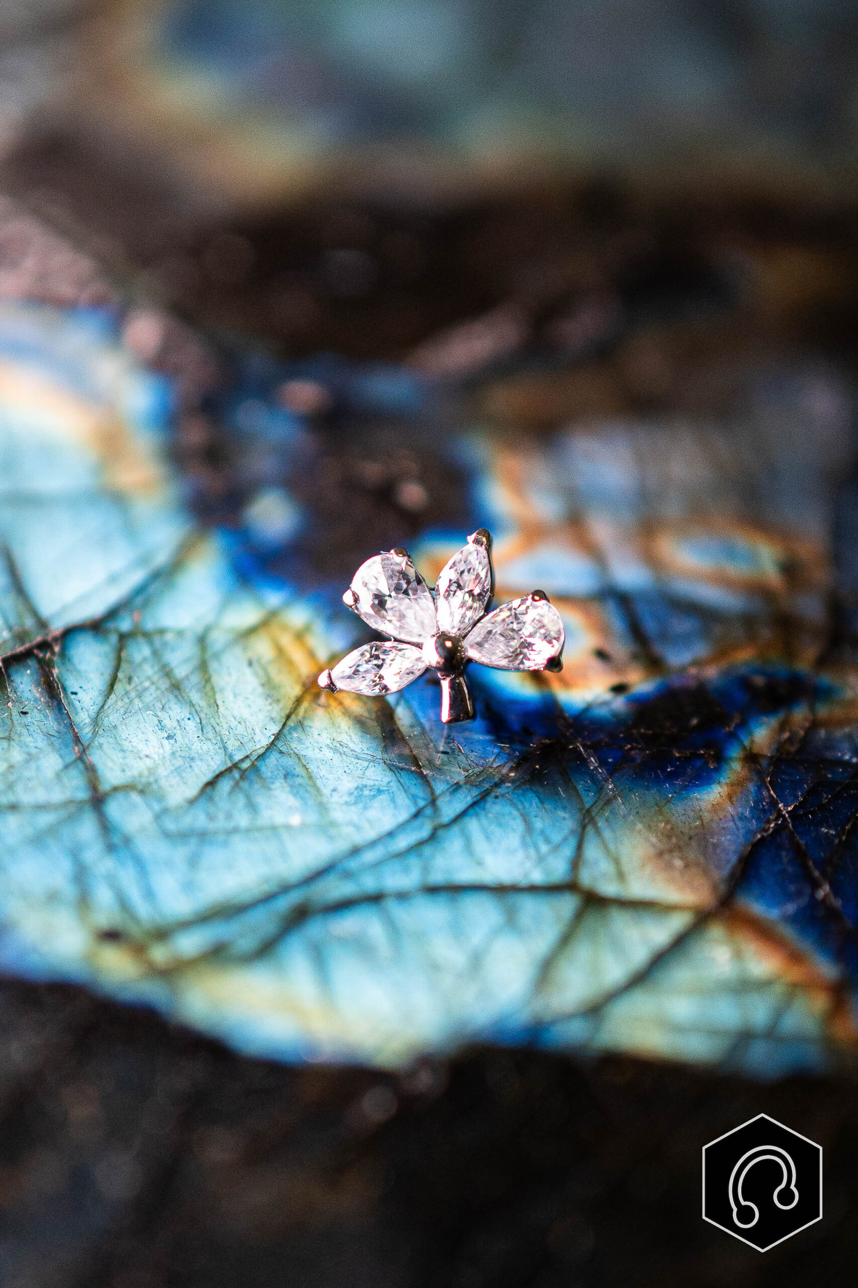 Labret Titane Argenté Obsidia