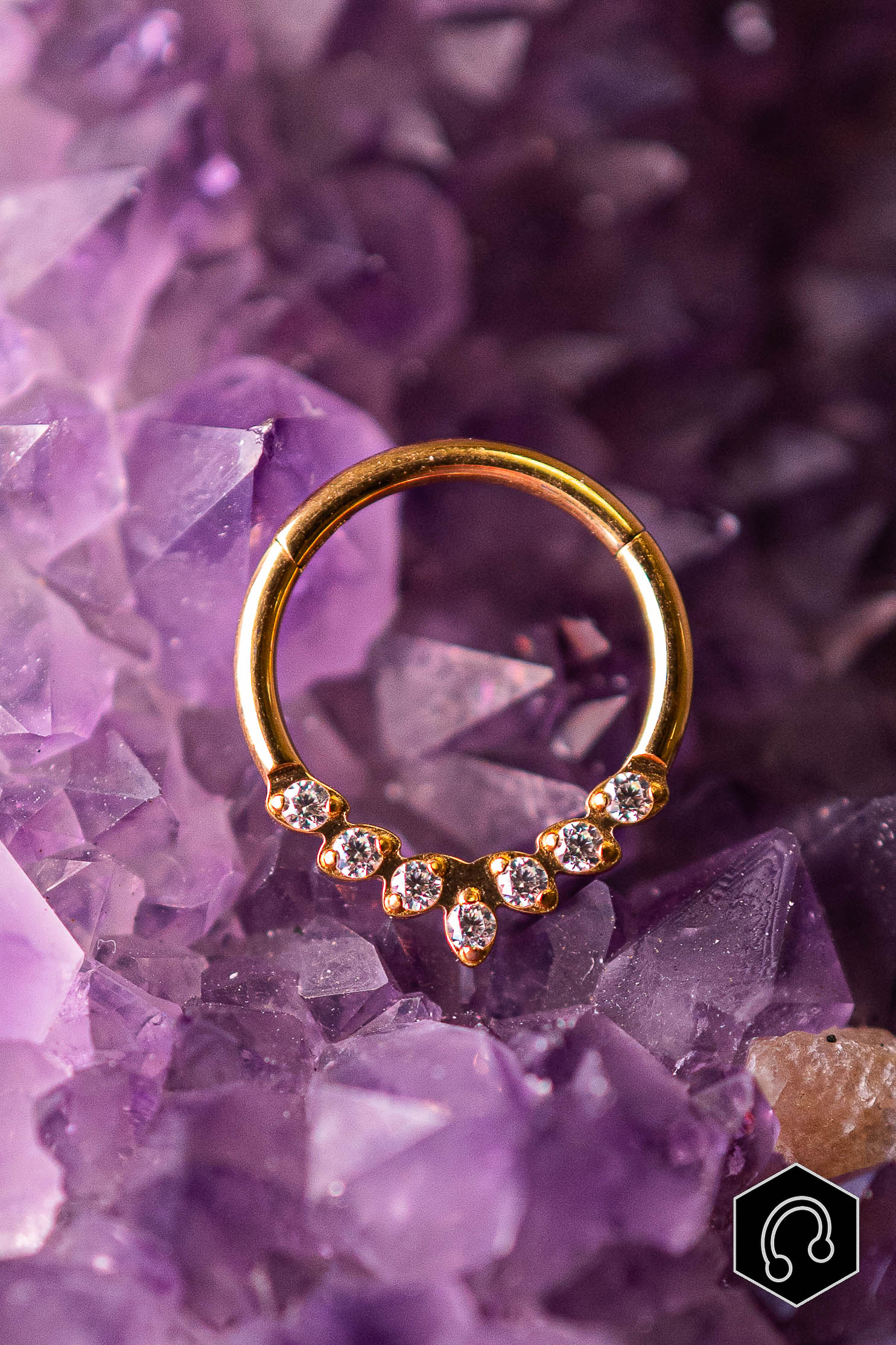 Anneau Clicker Titane Doré Lignéa