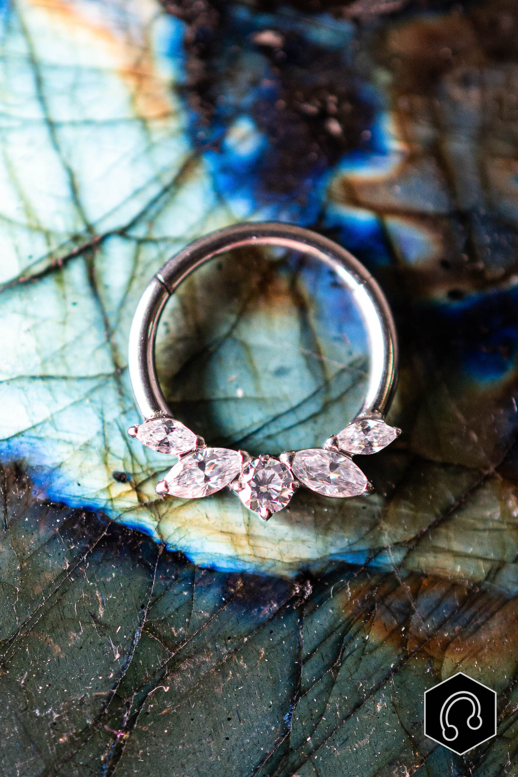 Anneau Titane Argenté Aurora Petals