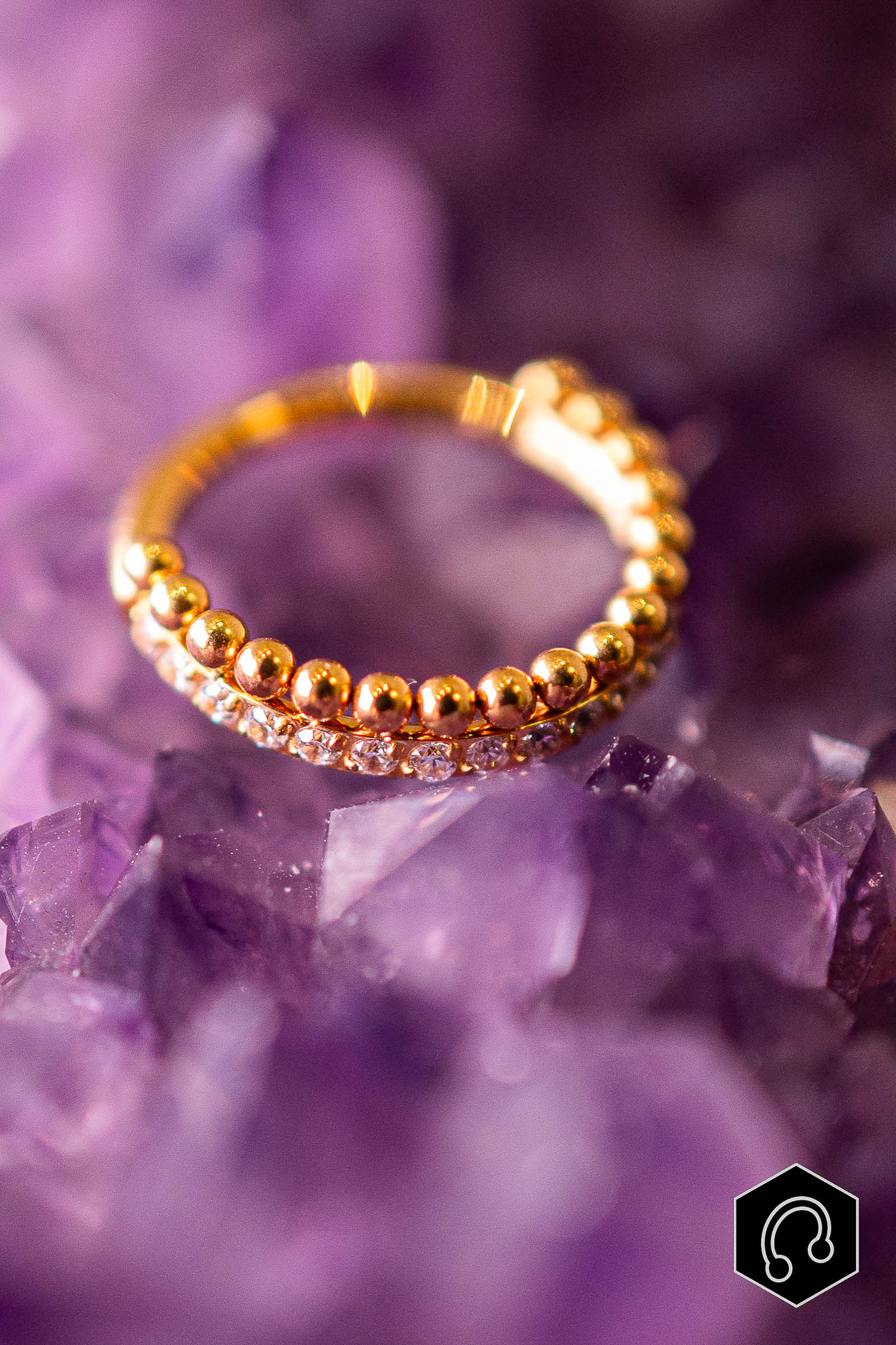 Anneau Titane Doré Majesty