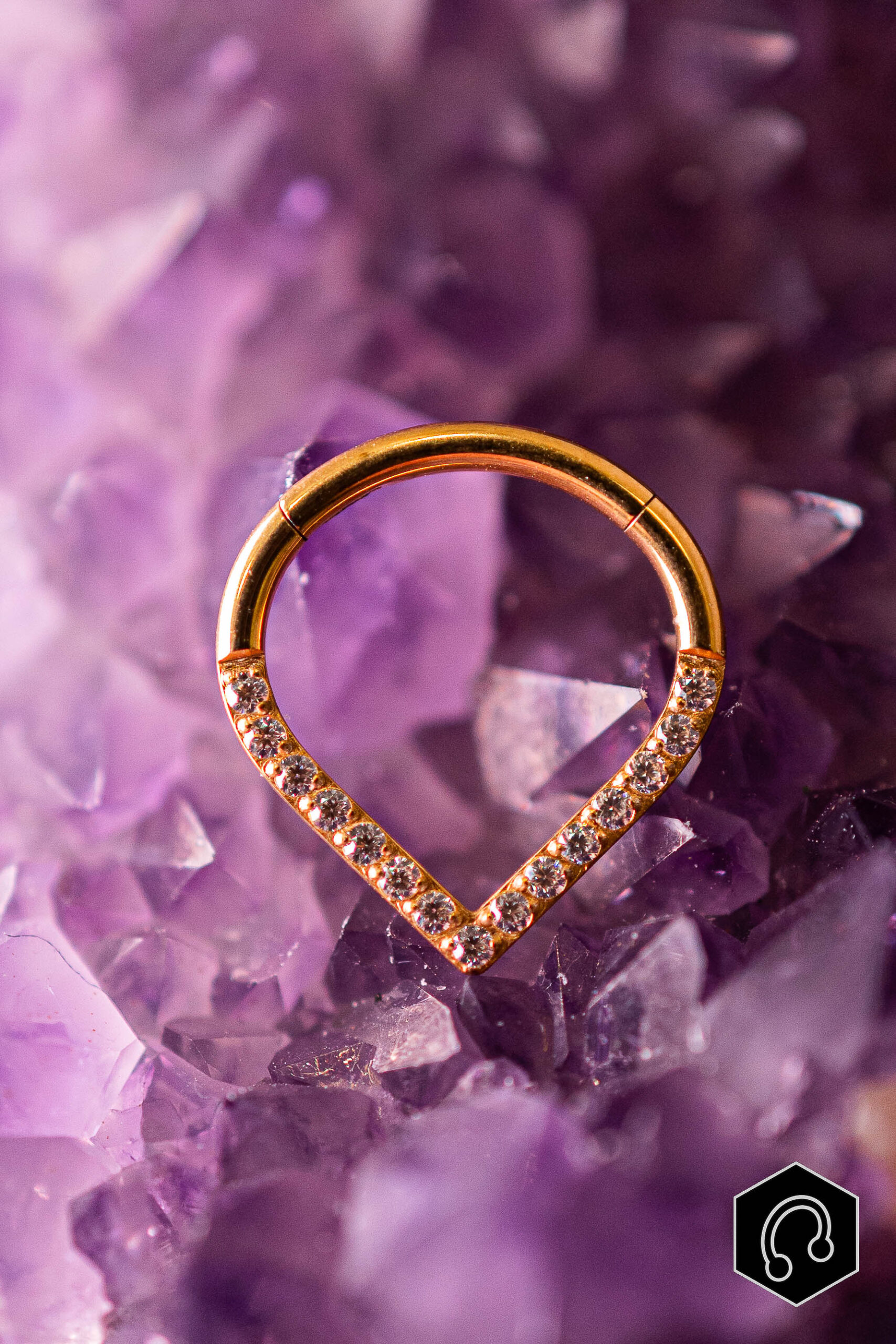 Anneau clicker titane doré Vibe