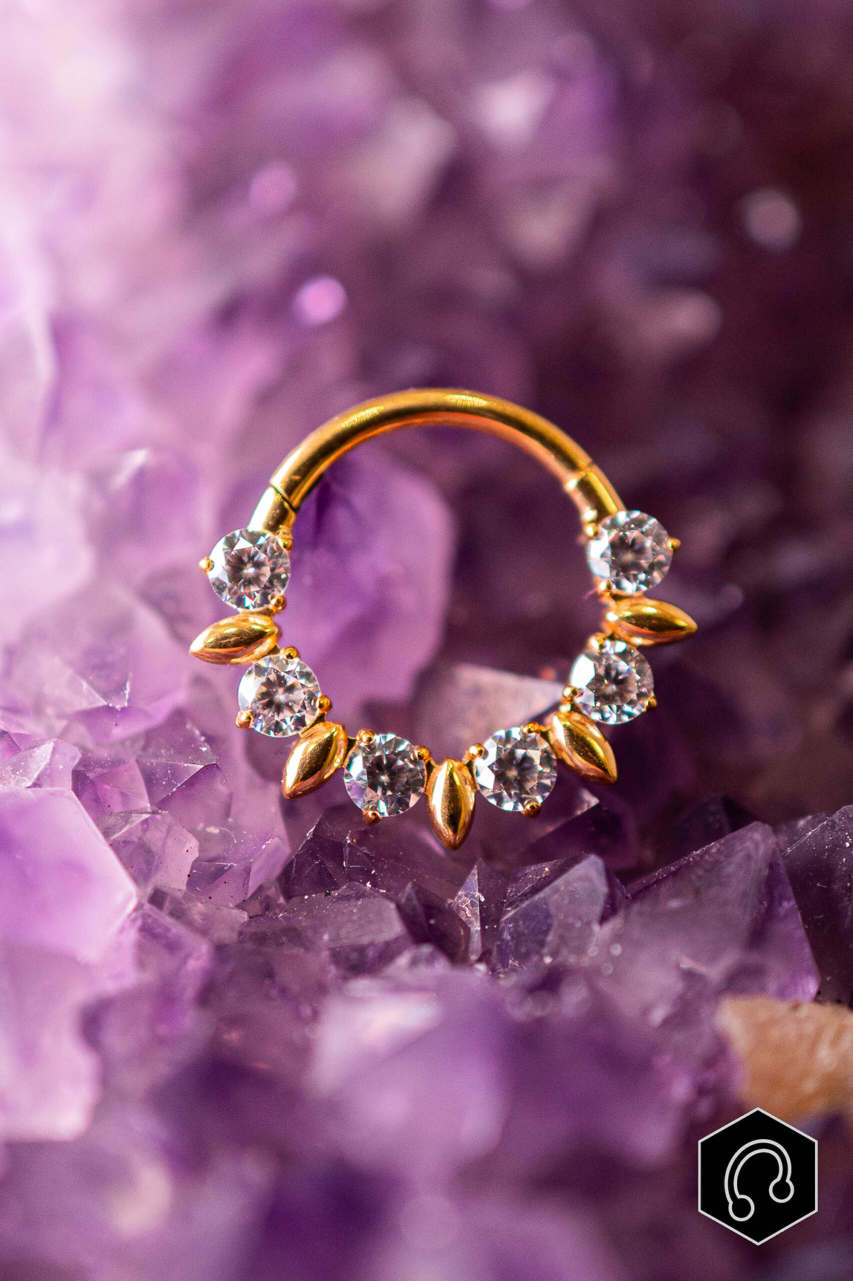 Anneau Clicker Titane Éloria Doré