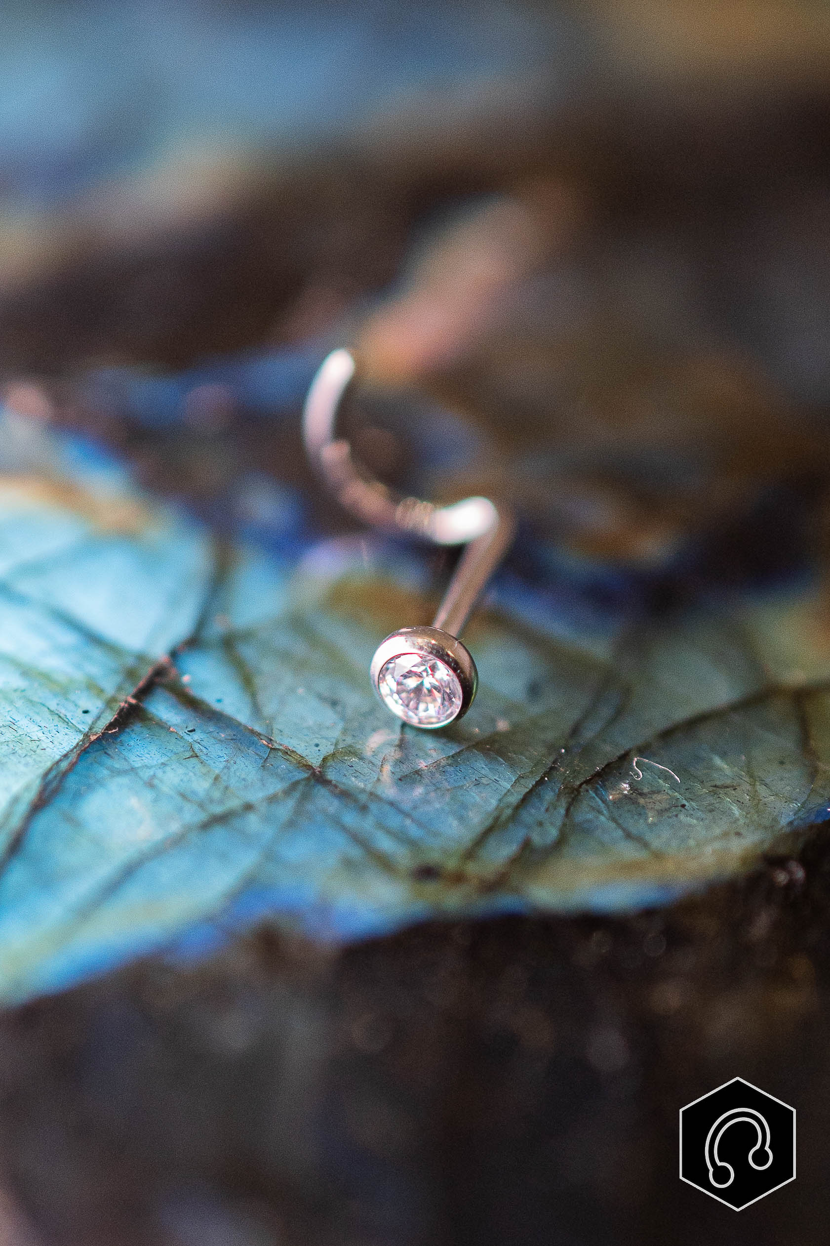 Stud narine titane argenté Lumine