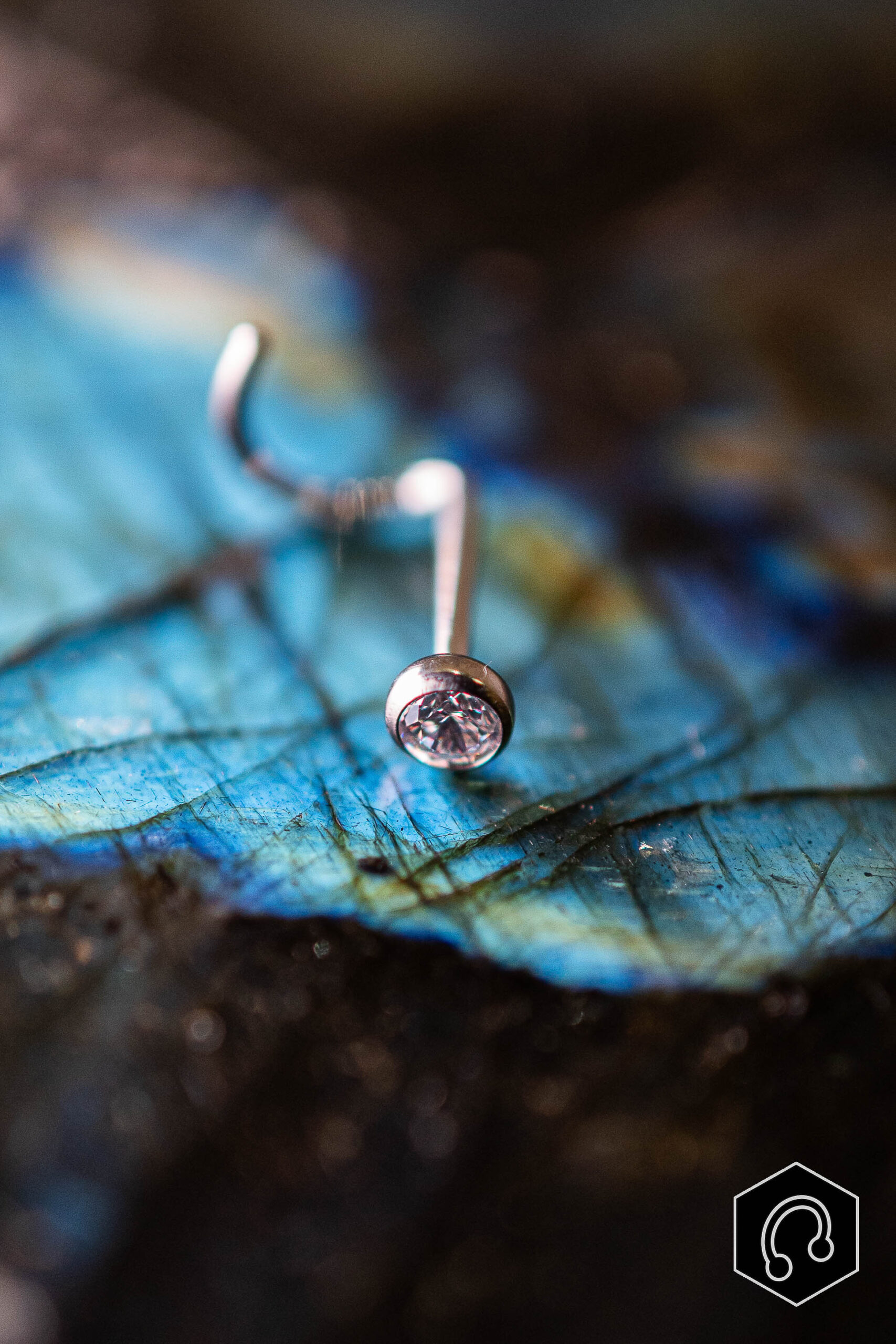 Stud narine titane argenté Lumine