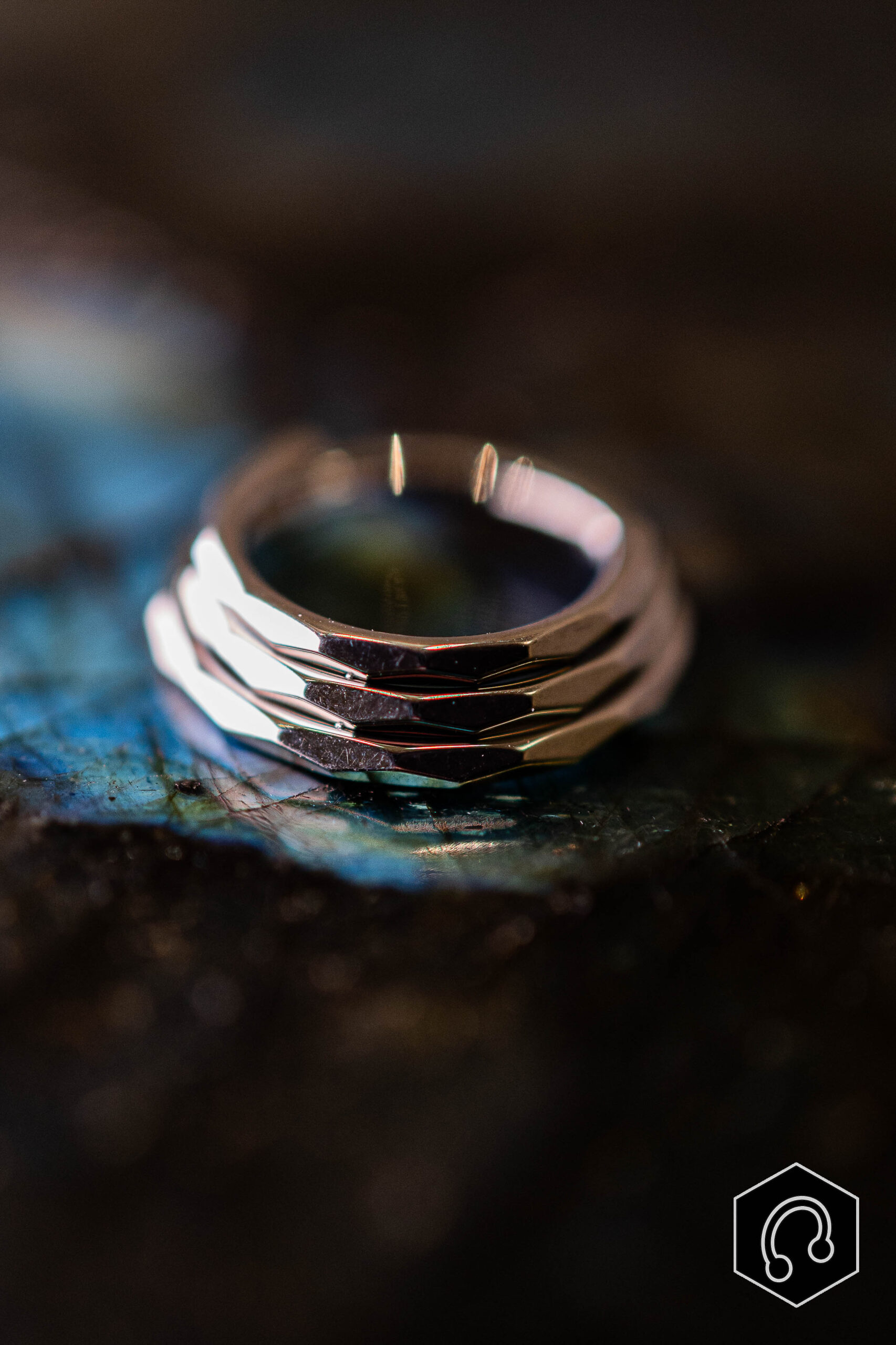 Anneau Titane Argenté Edge