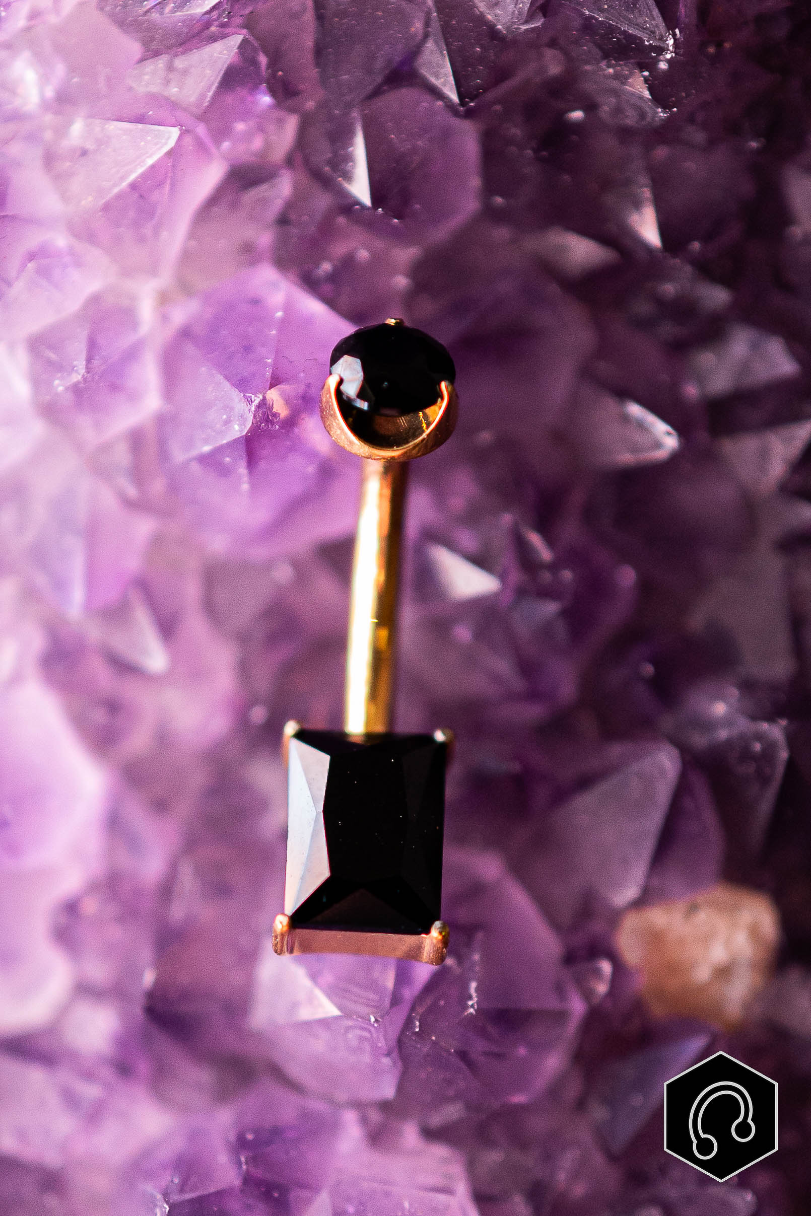 Banane Nombril Titane Doré Black Gem