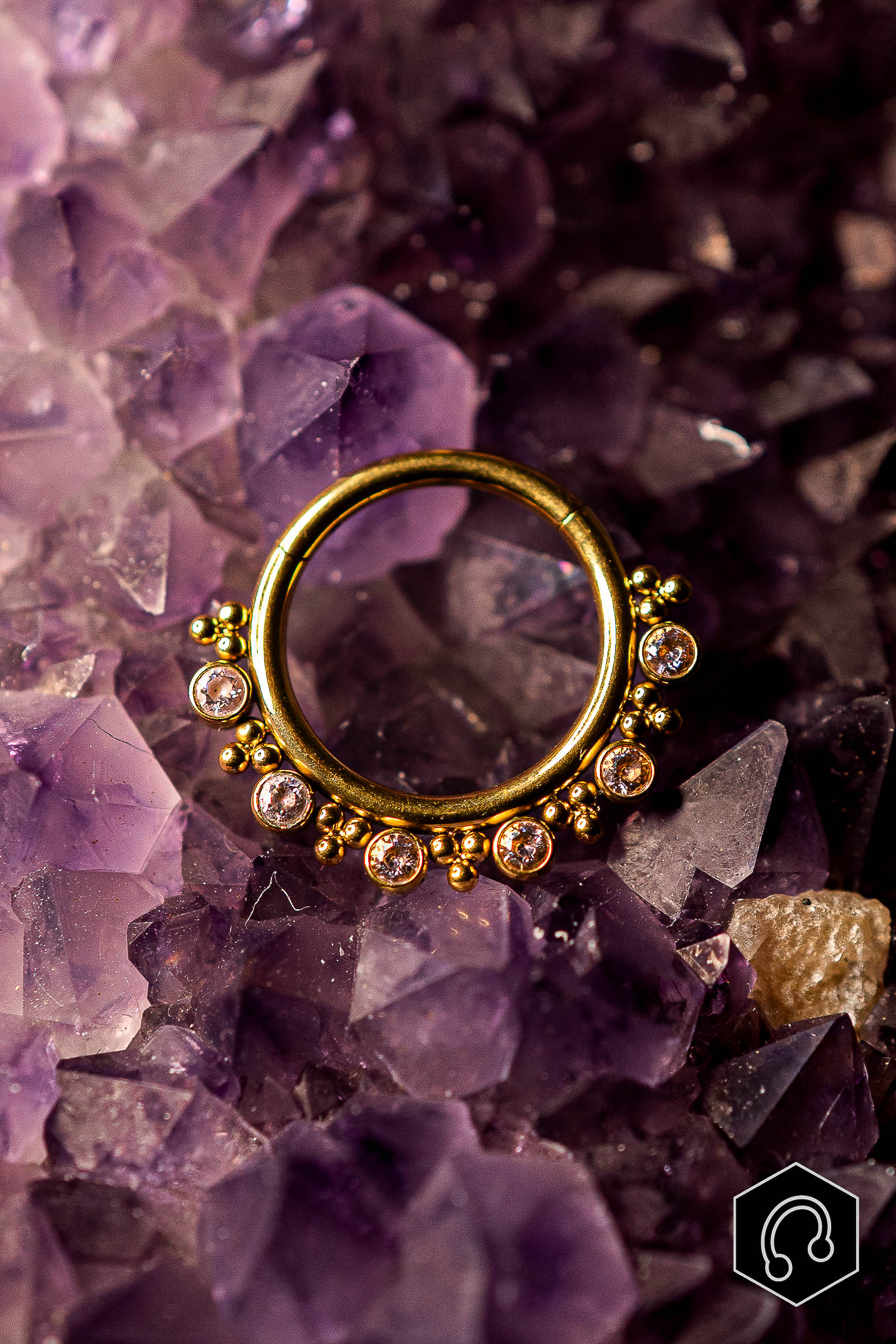 Anneau clicker titane doré Grace – bijou piercing septum, daith, hélix, lobeLa boutique du perceur