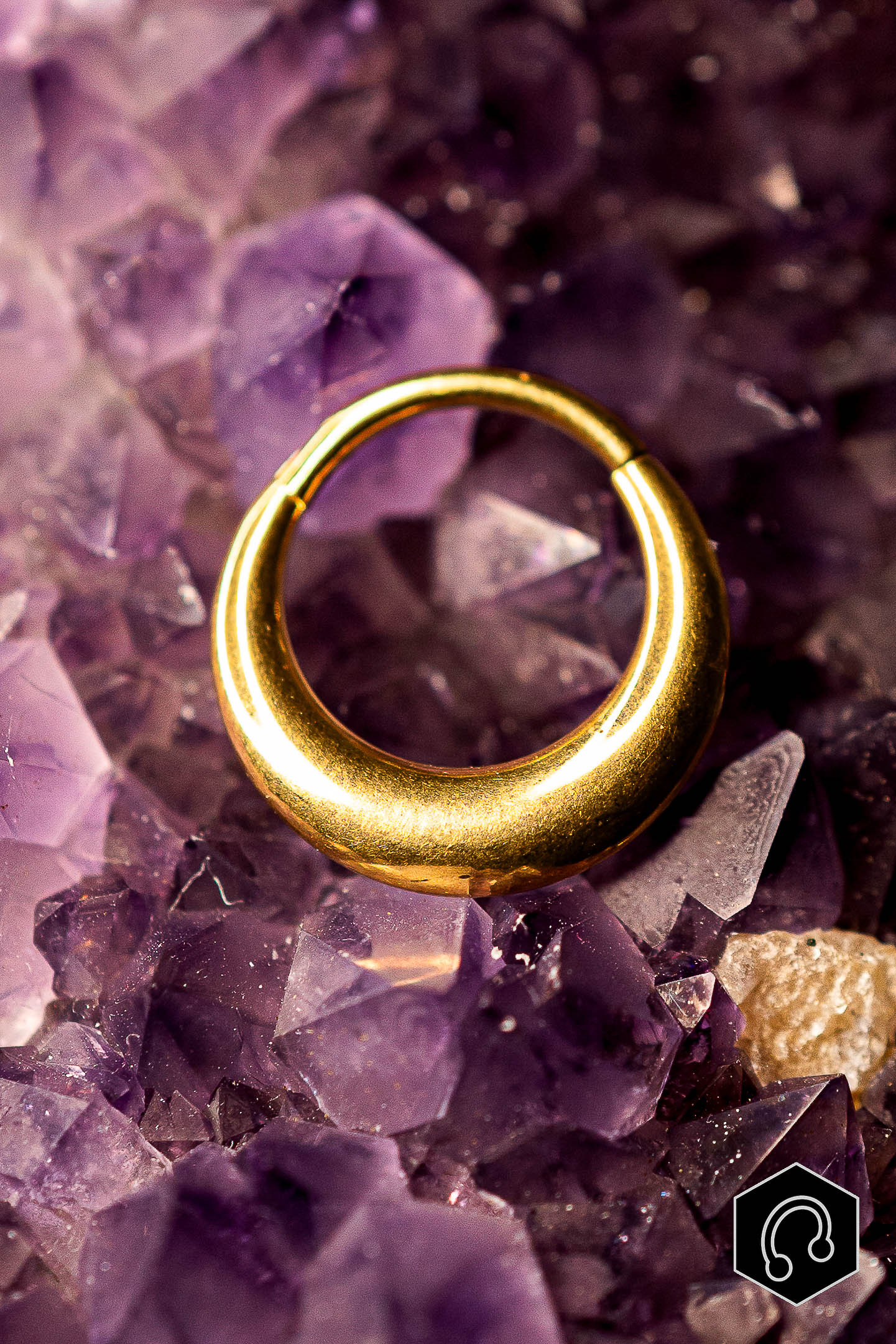 Anneau Clicker Titane Doré Dome