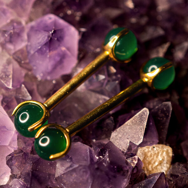 Barre téton Golden Gem Bar Agate verte – Image 2