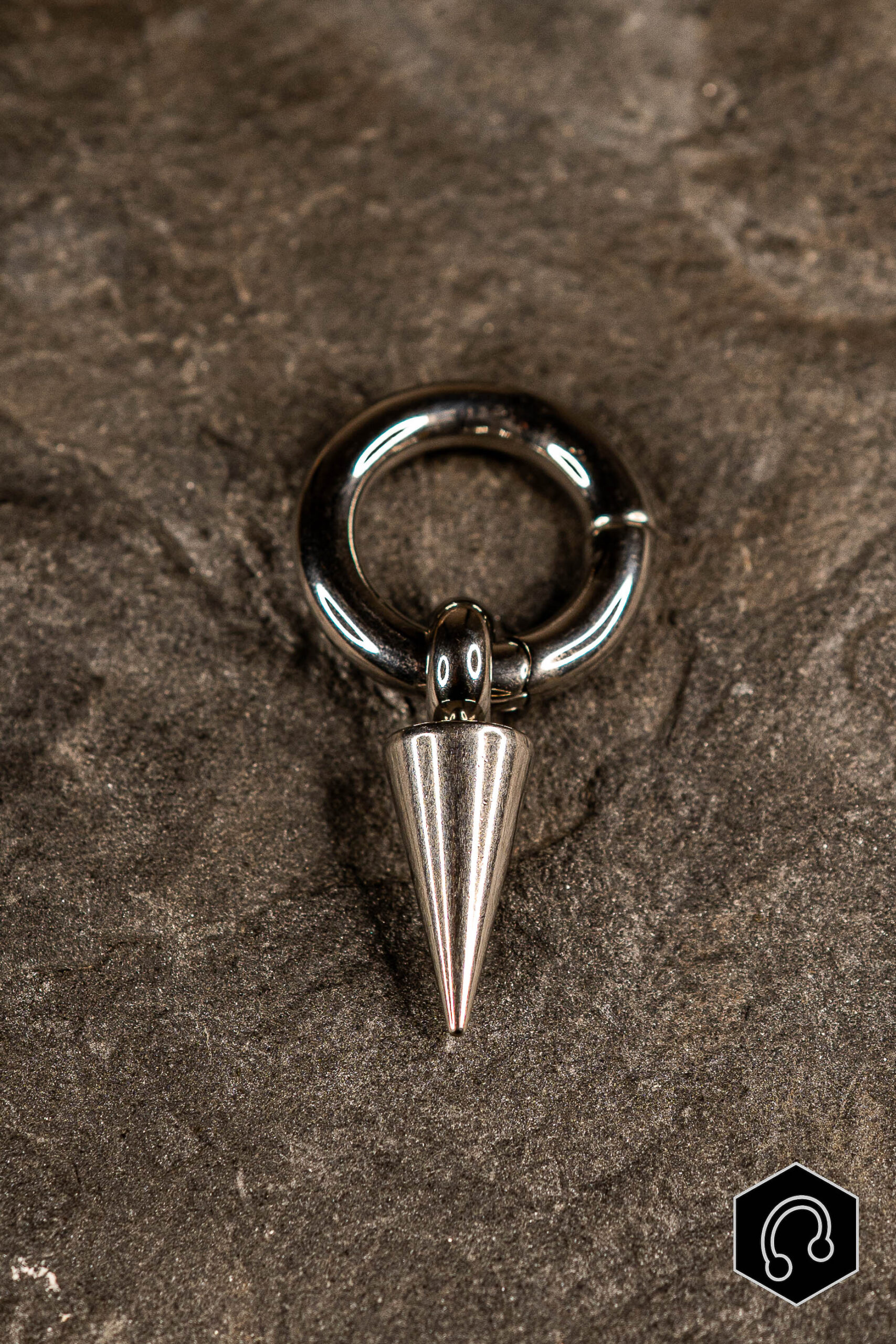 Poids d'oreille Spike Drop Silver