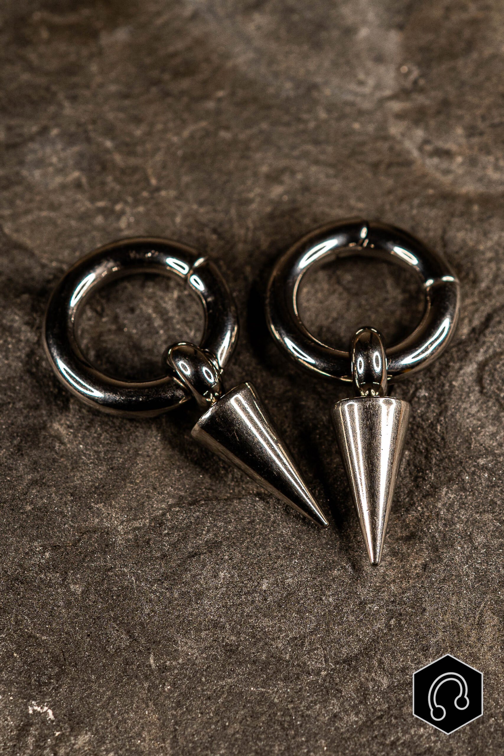 Poids d'oreille Spike Drop Silver