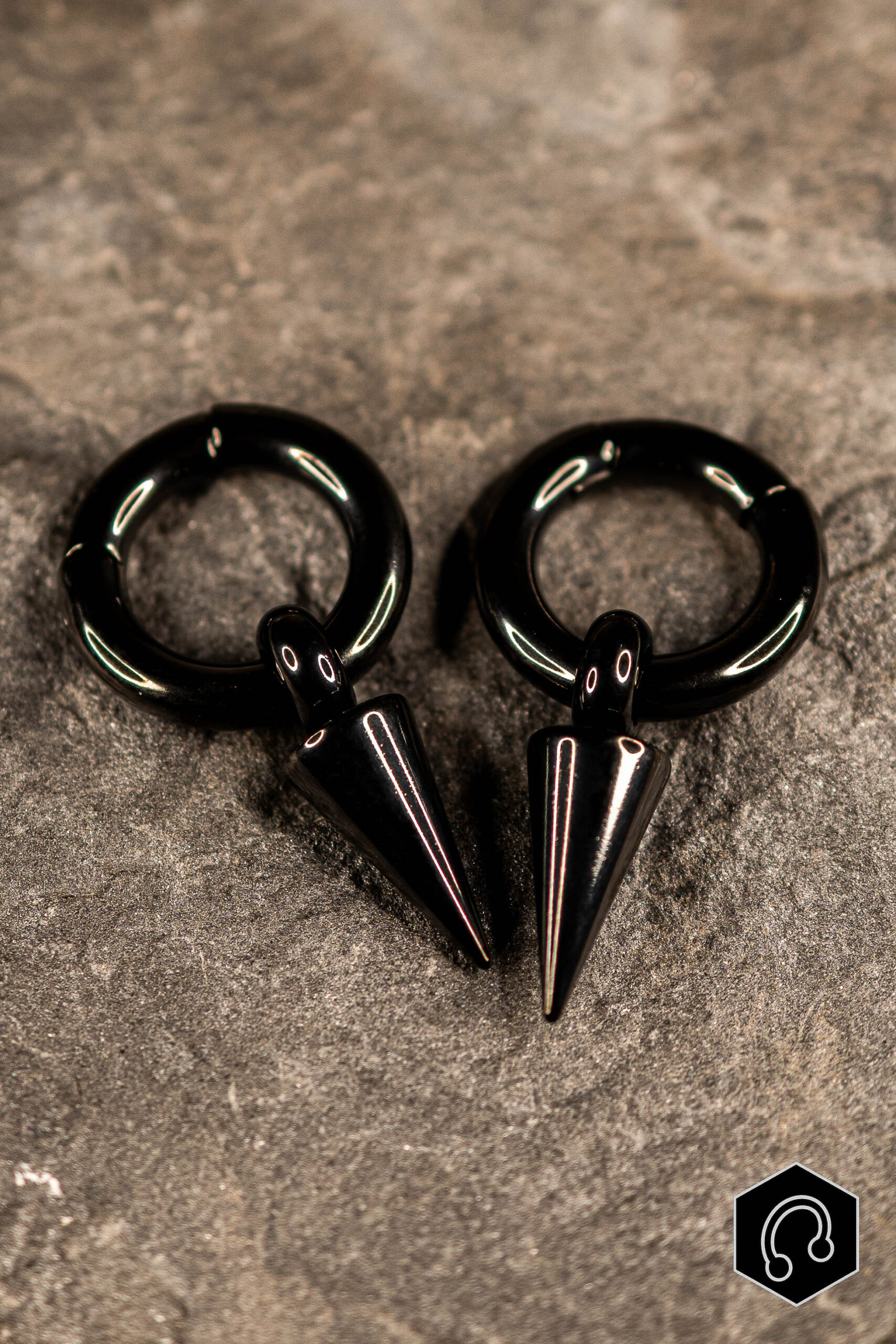 Poids d'oreille Spike Drop Black
