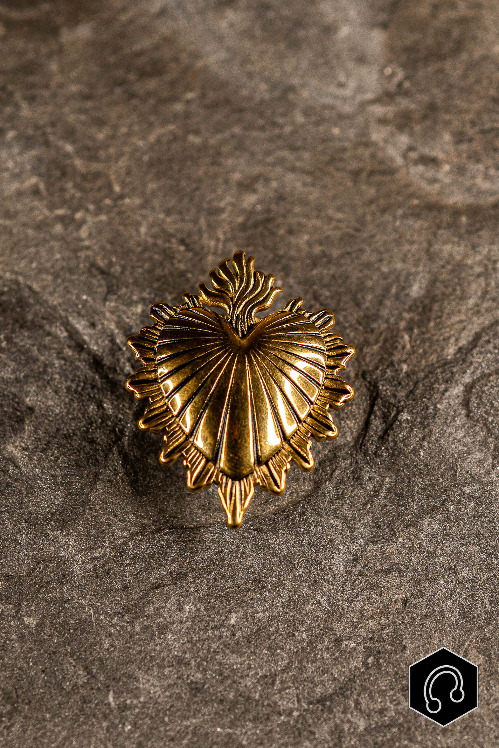 Poids d'oreille Doré Sacred Flame