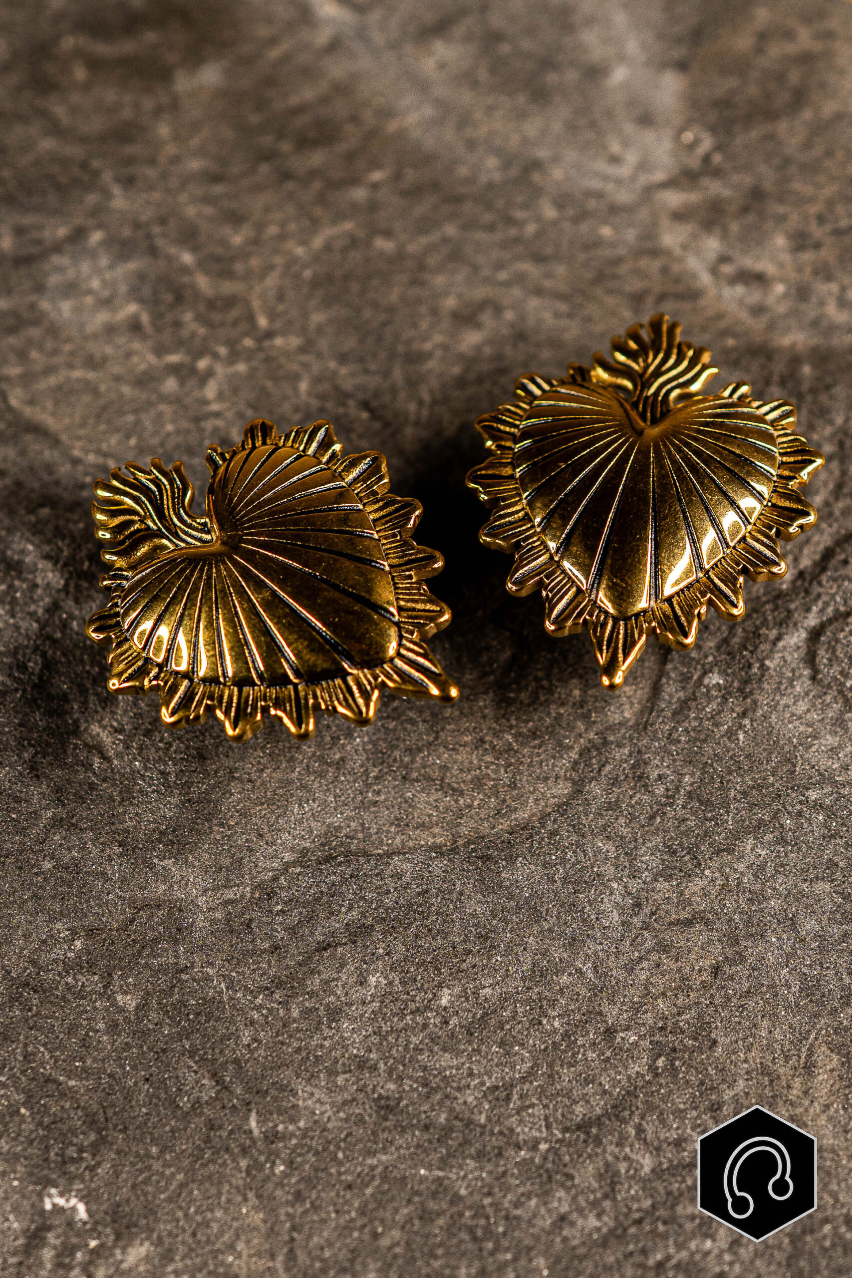 Poids d'oreille Doré Sacred Flame