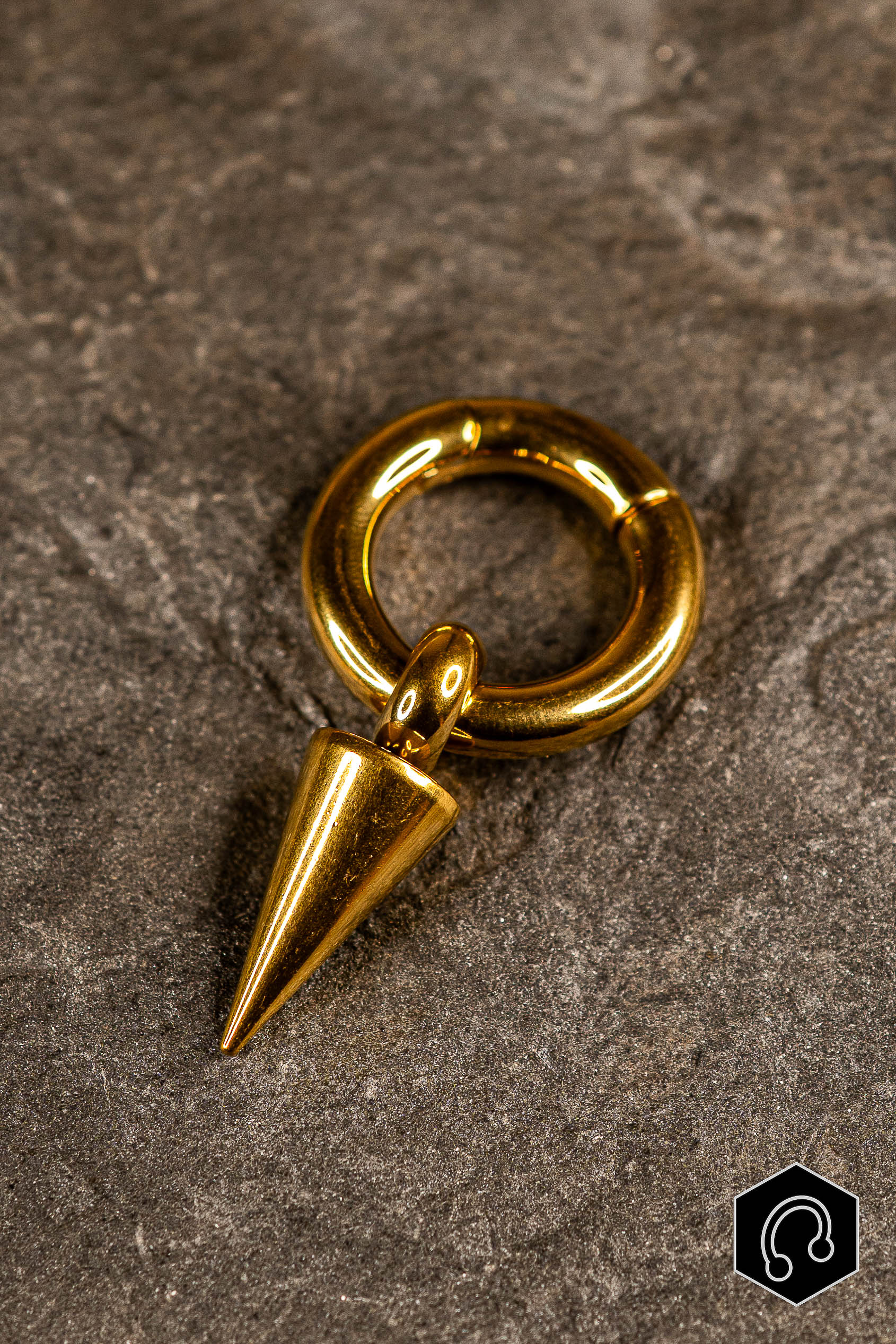 Poids d'oreille Doré Spike Drop