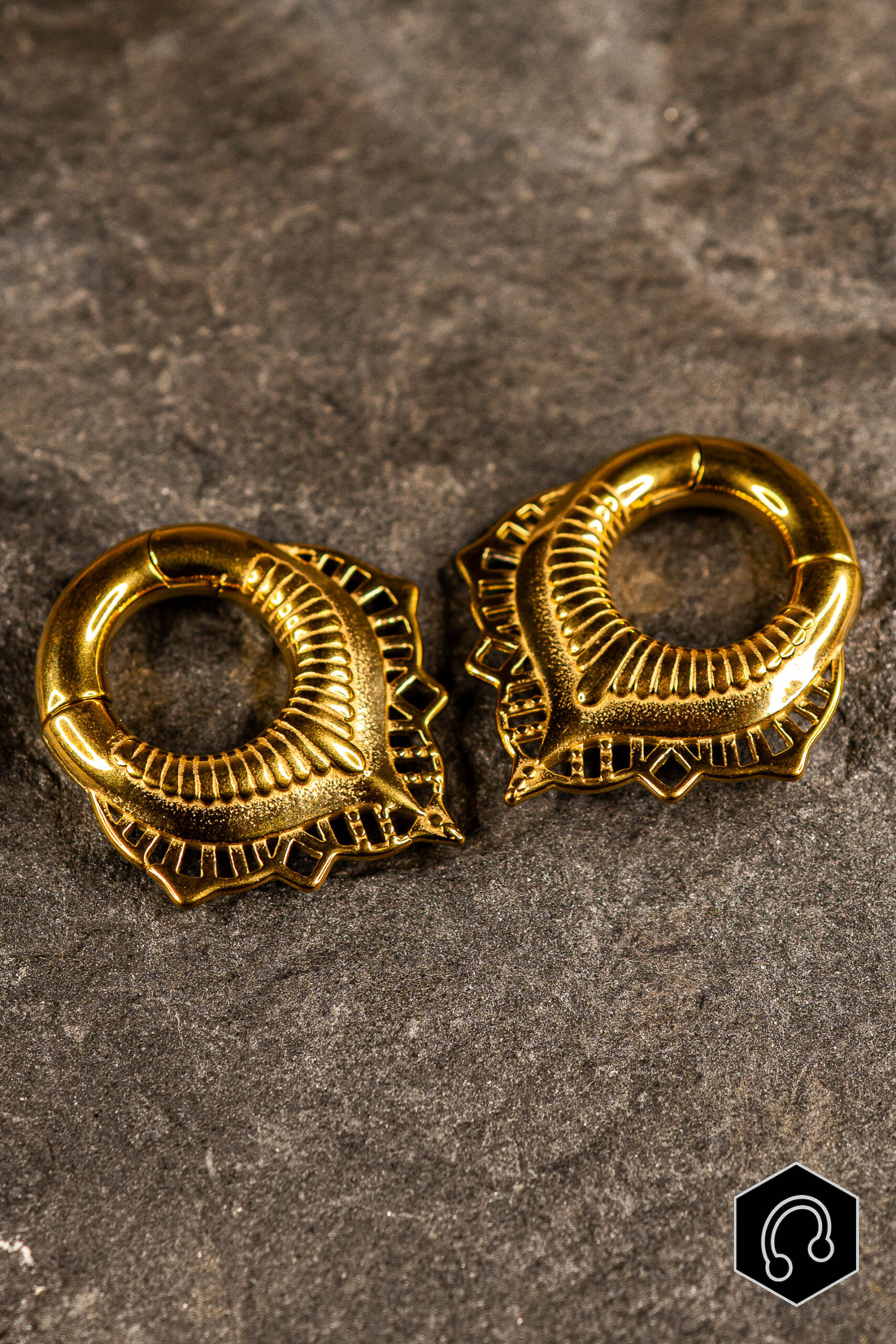 Poids d'oreille Doré Vortex Crown