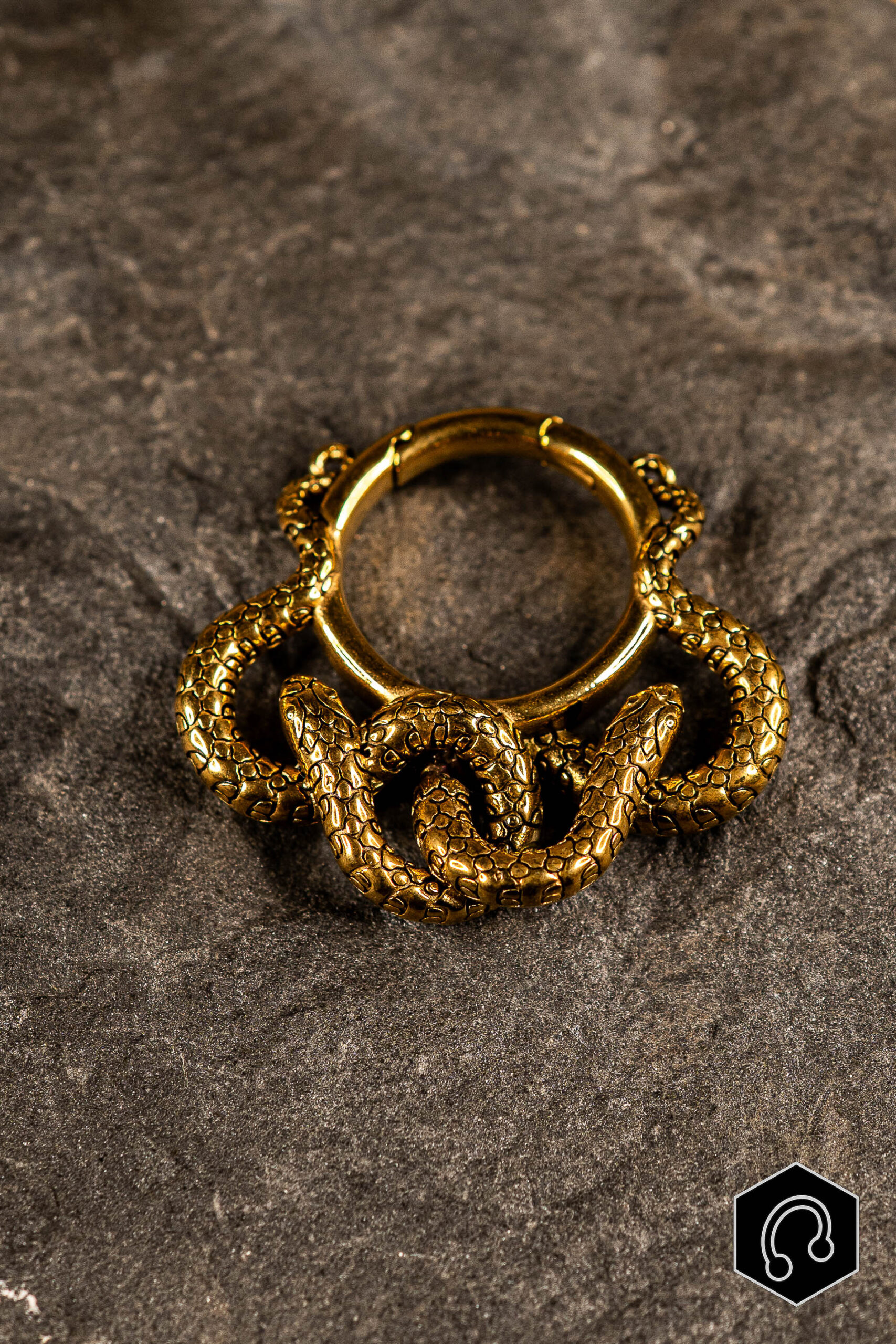 Poids d'oreille doré Venom Coil