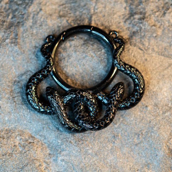 Poids d'oreille noir Venom Coil