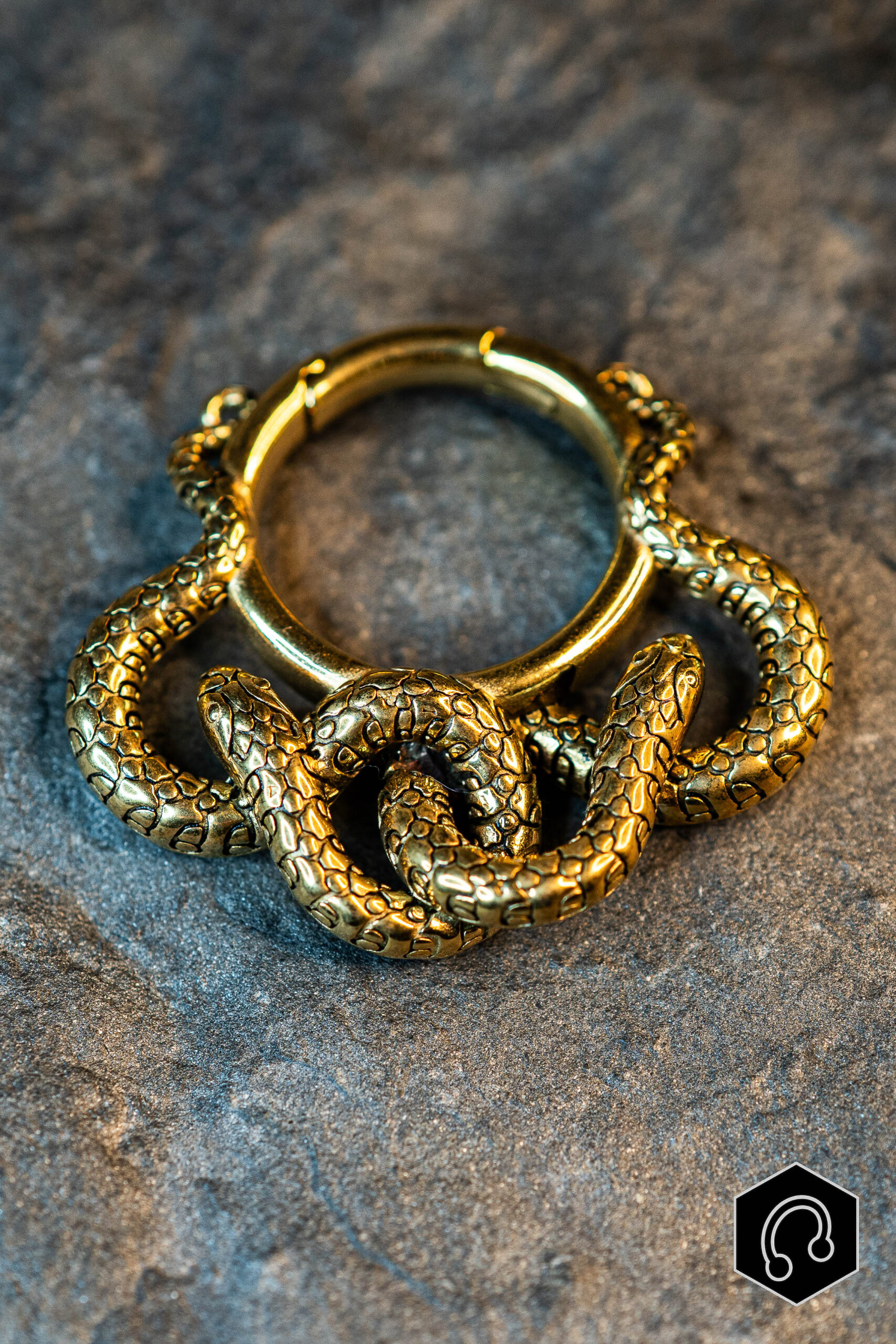 Poids d'oreille doré Venom Coil